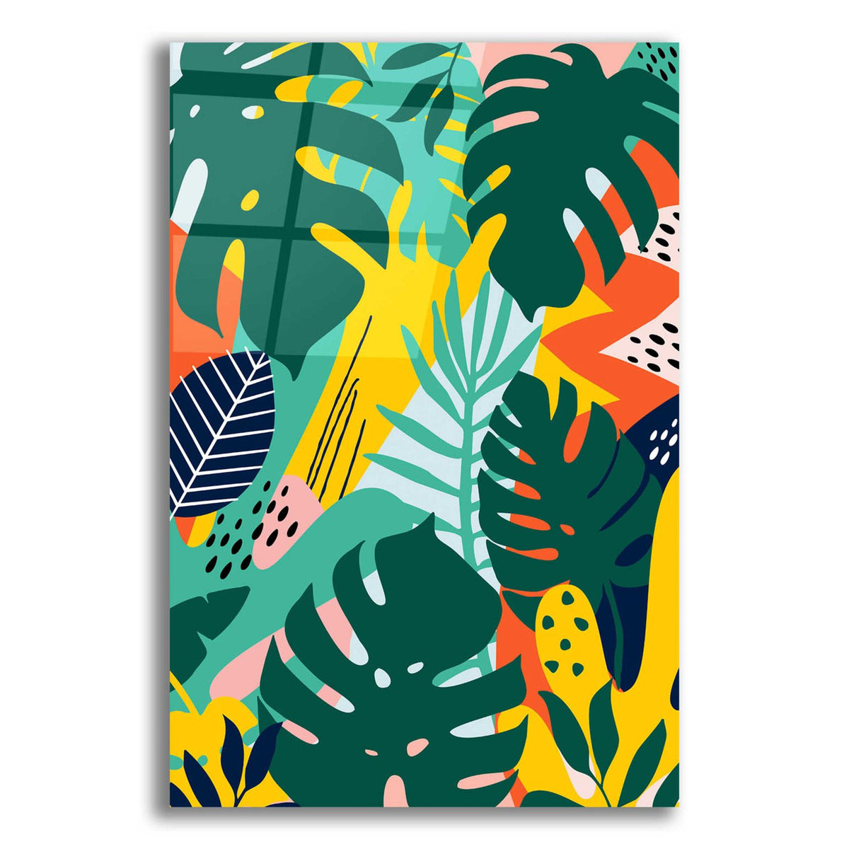 Tropical Leaves One by Ayse acrylic glass wall art