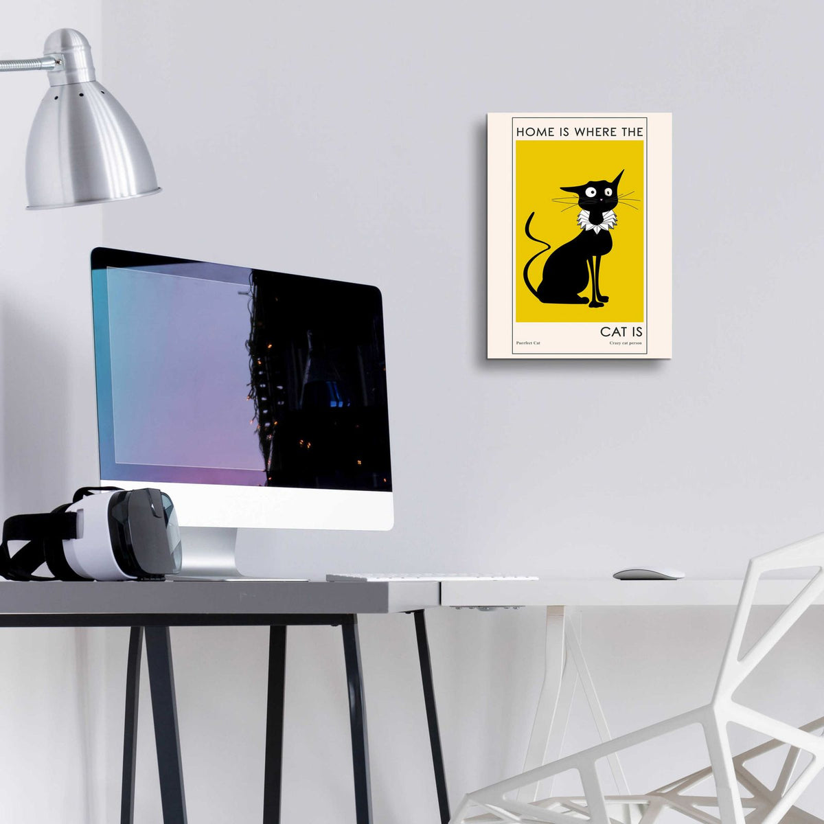 Home Is where The Cat Is by Ayse - 12x16 acrylic wall art in a room