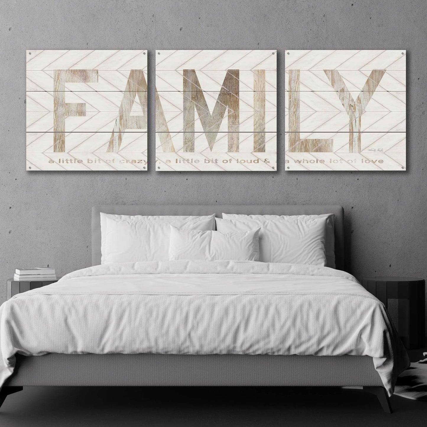 Epic Art 'Family Chevron' by Cindy Jacobs, Acrylic Glass Wall Art, 3 Piece Set,108x36