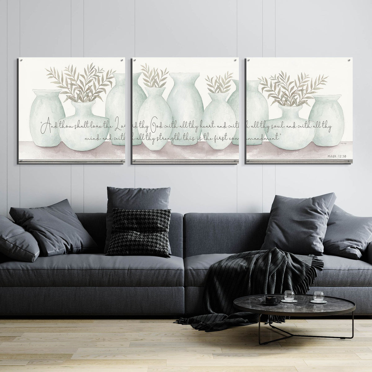 Epic Art 'Love the Lord Your God' by Cindy Jacobs, Acrylic Glass Wall Art, 3 Piece Set,108x36