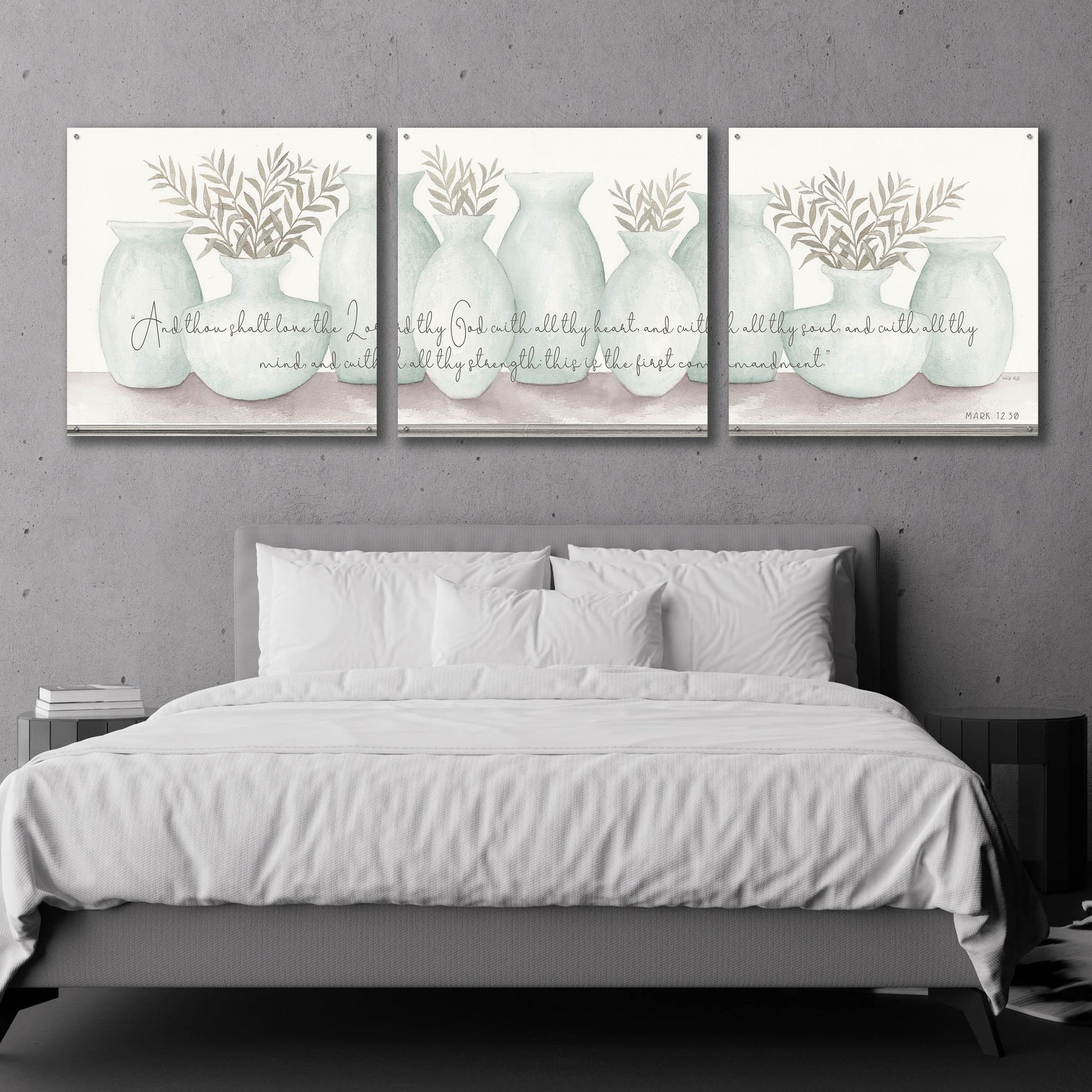 Epic Art 'Love the Lord Your God' by Cindy Jacobs, Acrylic Glass Wall Art, 3 Piece Set,108x36