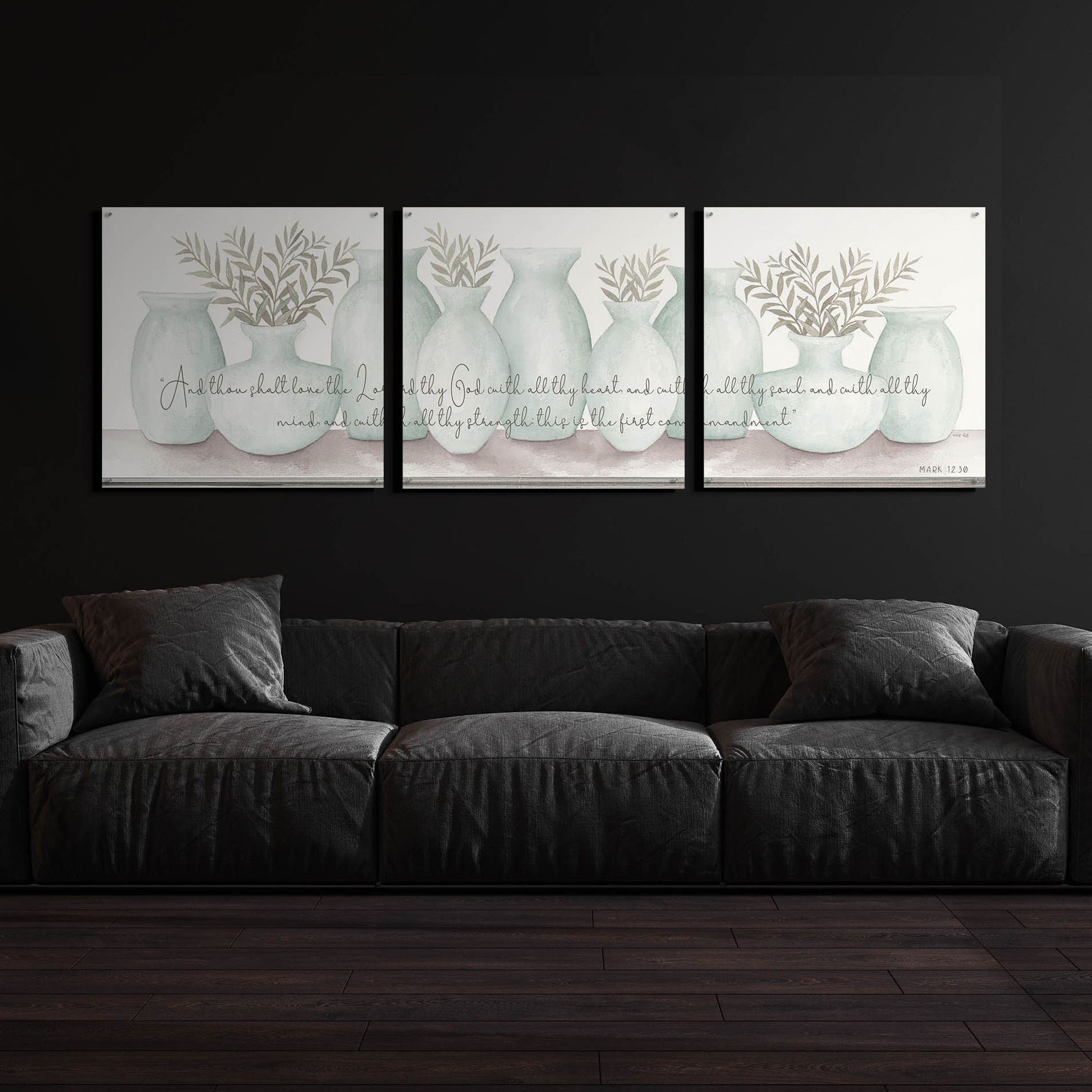 Epic Art 'Love the Lord Your God' by Cindy Jacobs, Acrylic Glass Wall Art, 3 Piece Set,108x36