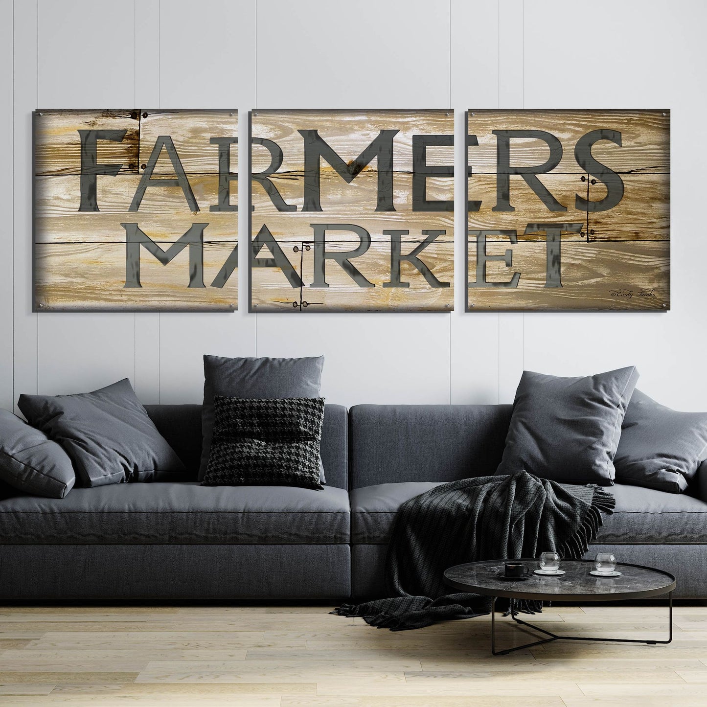 Epic Art 'Farmer's Market' by Cindy Jacobs, Acrylic Glass Wall Art, 3 Piece Set,108x36