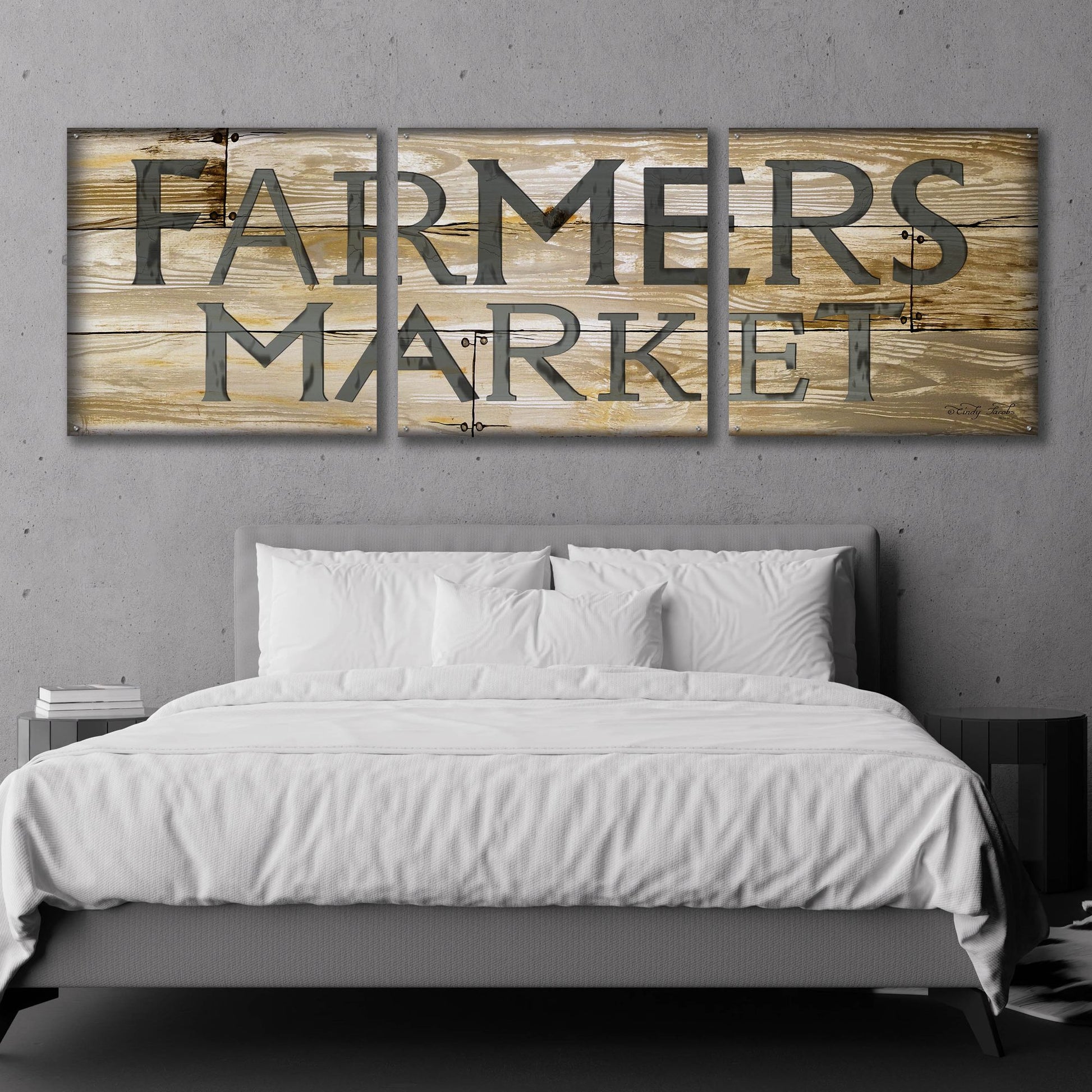 Epic Art 'Farmer's Market' by Cindy Jacobs, Acrylic Glass Wall Art, 3 Piece Set,108x36