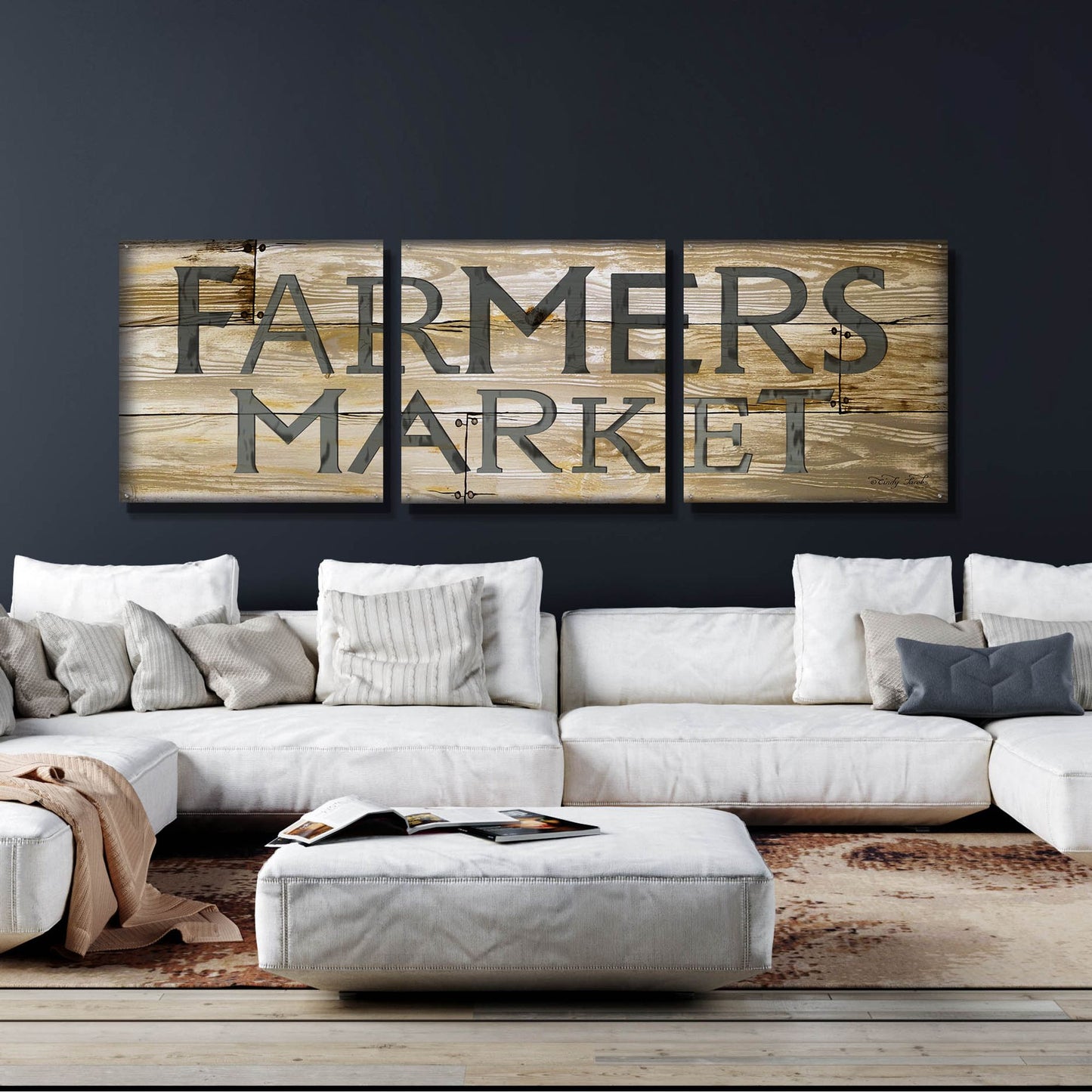 Epic Art 'Farmer's Market' by Cindy Jacobs, Acrylic Glass Wall Art, 3 Piece Set,108x36