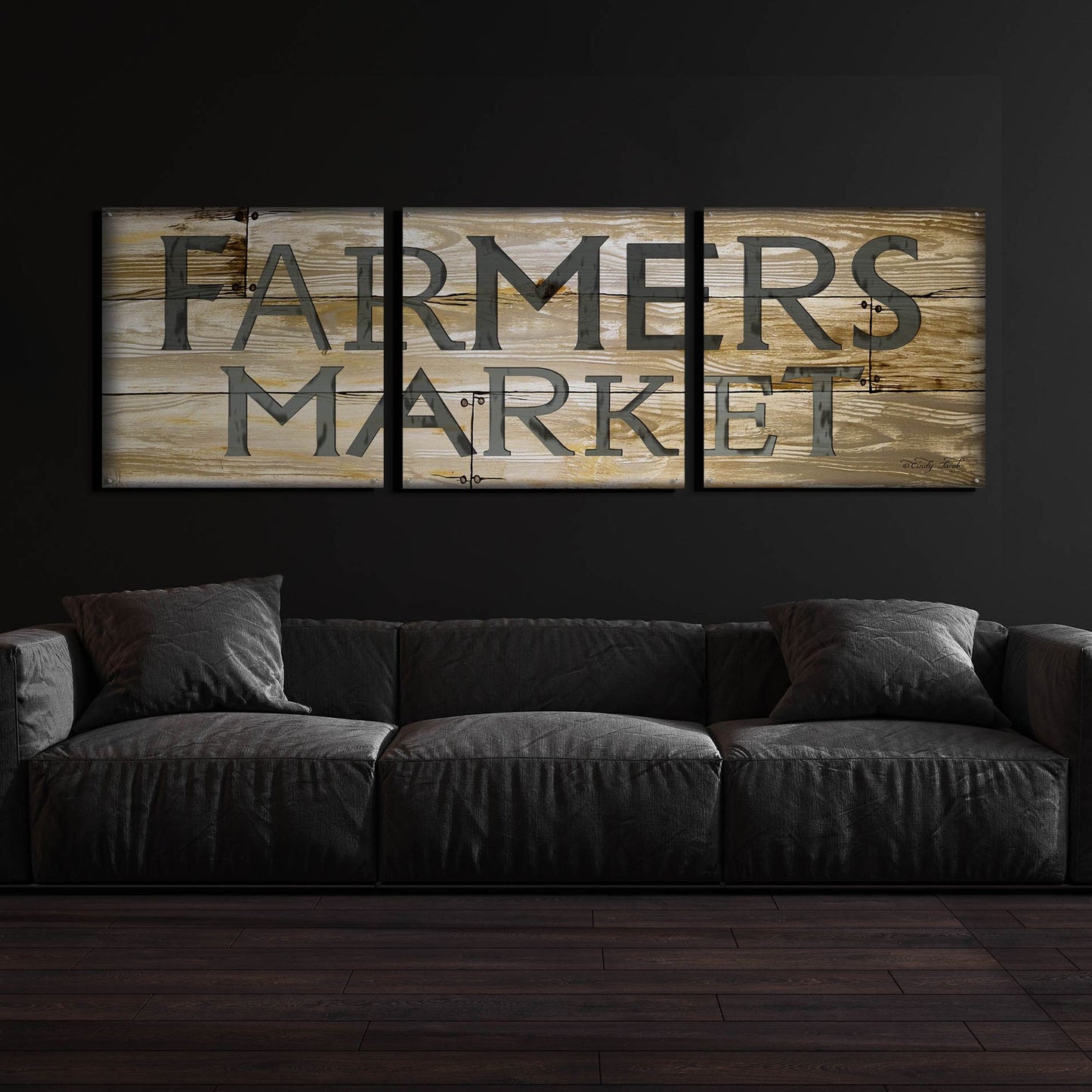 Epic Art 'Farmer's Market' by Cindy Jacobs, Acrylic Glass Wall Art, 3 Piece Set,108x36