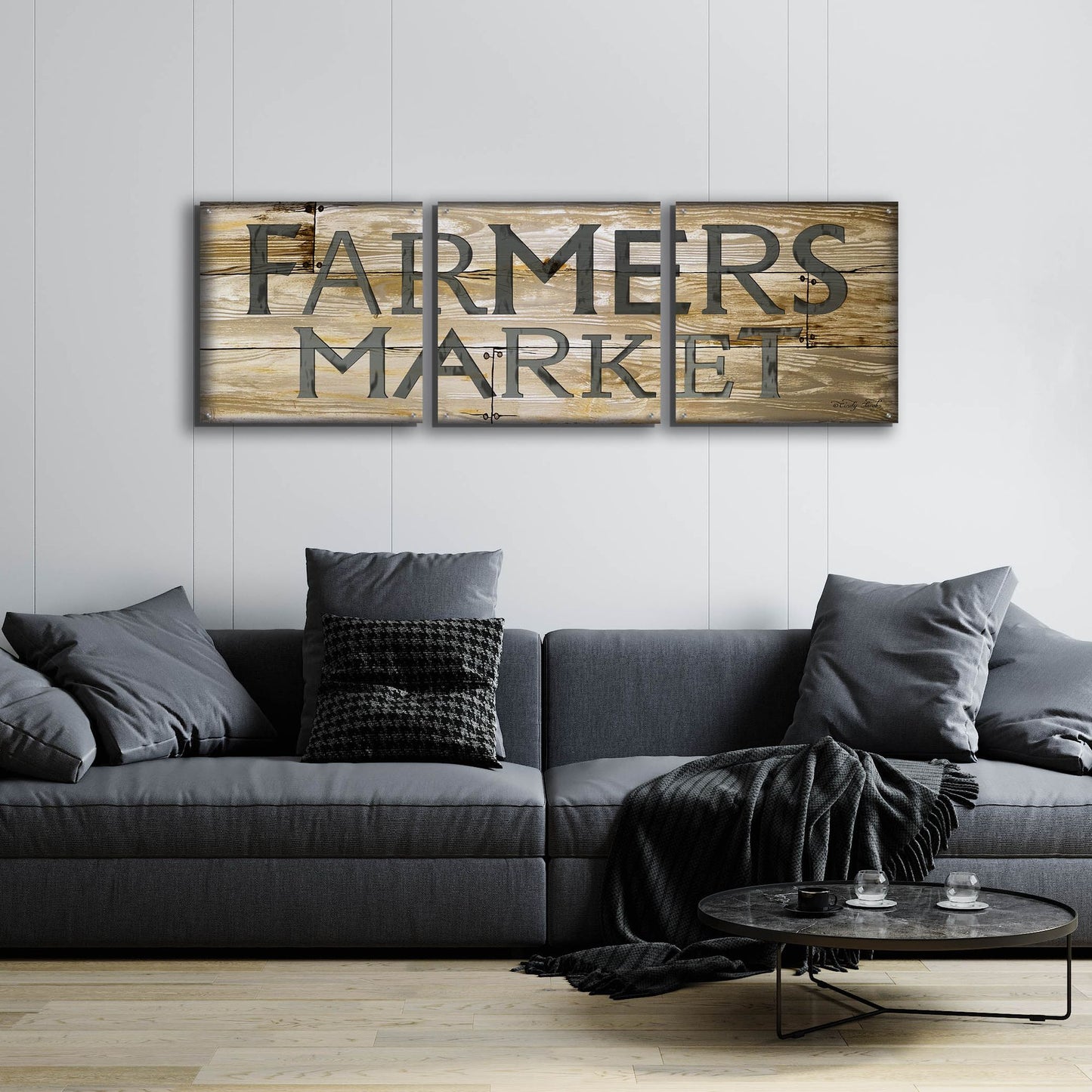 Epic Art 'Farmer's Market' by Cindy Jacobs, Acrylic Glass Wall Art, 3 Piece Set,72x24