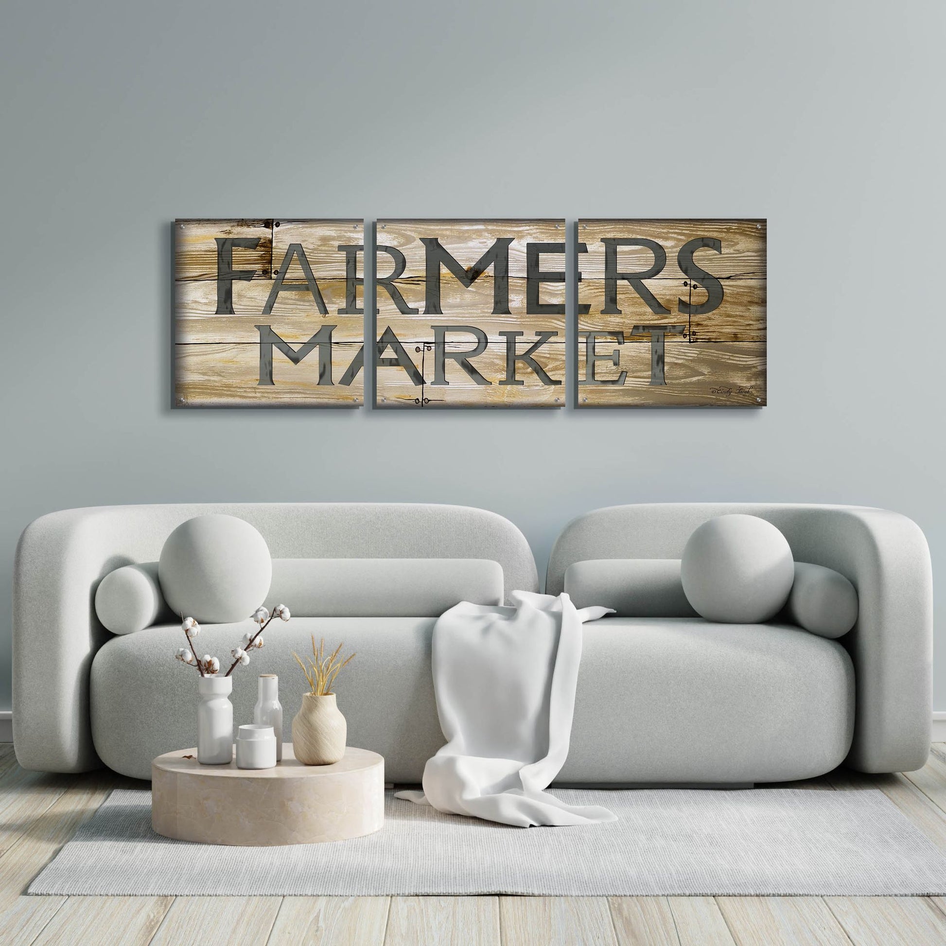 Epic Art 'Farmer's Market' by Cindy Jacobs, Acrylic Glass Wall Art, 3 Piece Set,72x24