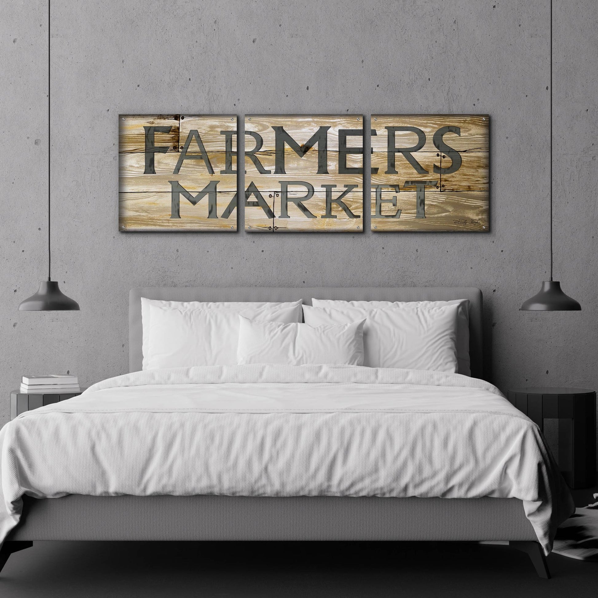 Epic Art 'Farmer's Market' by Cindy Jacobs, Acrylic Glass Wall Art, 3 Piece Set,72x24