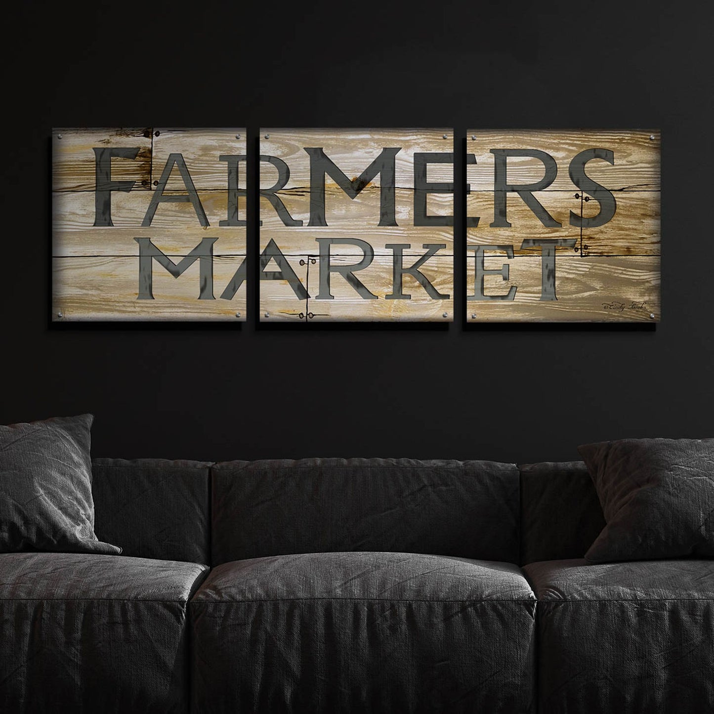 Epic Art 'Farmer's Market' by Cindy Jacobs, Acrylic Glass Wall Art, 3 Piece Set,72x24