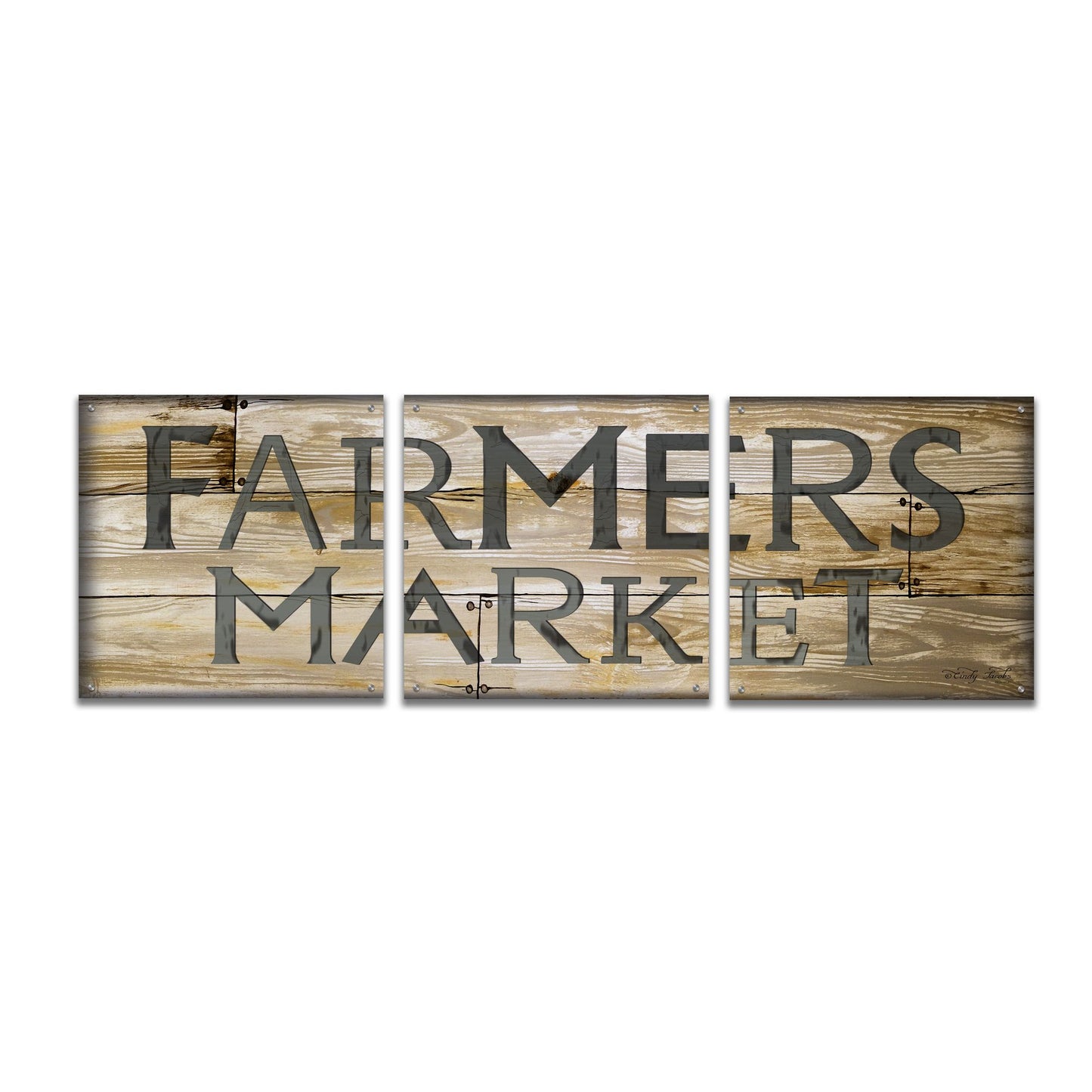 Epic Art 'Farmer's Market' by Cindy Jacobs, Acrylic Glass Wall Art, 3 Piece Set