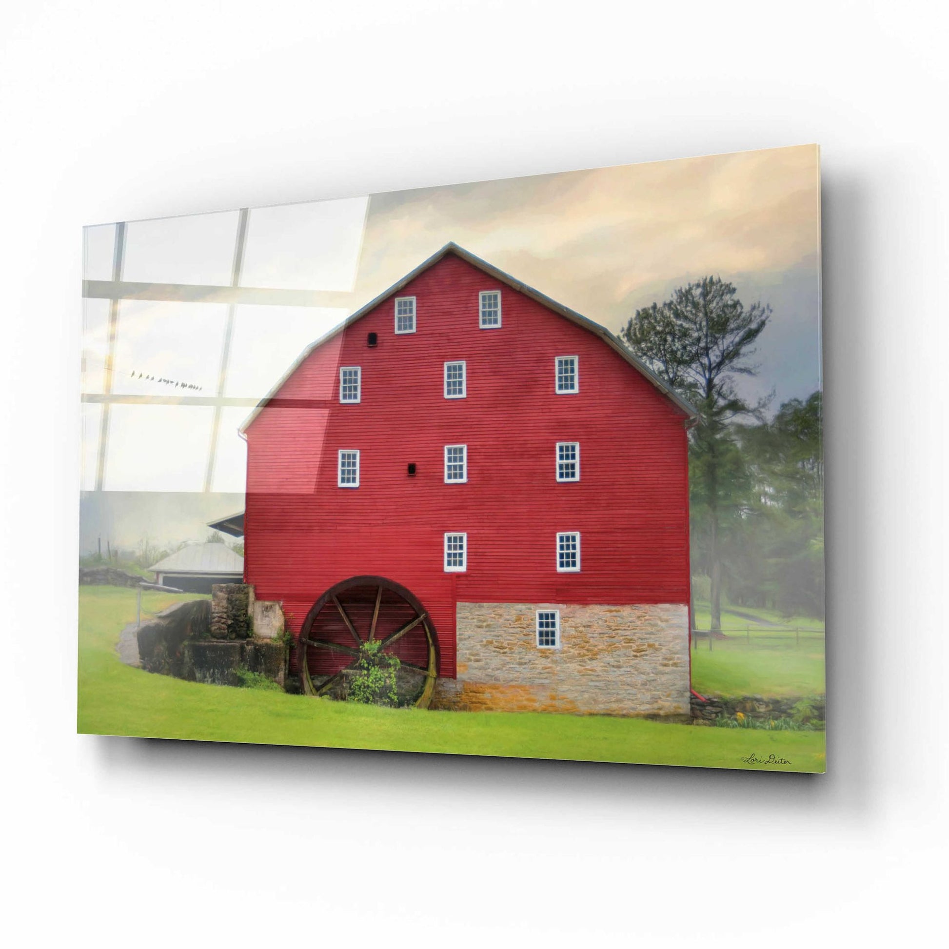 Epic Art 'Willow Grove Mill' by Lori Deiter, Acrylic Glass Wall Art,16x12