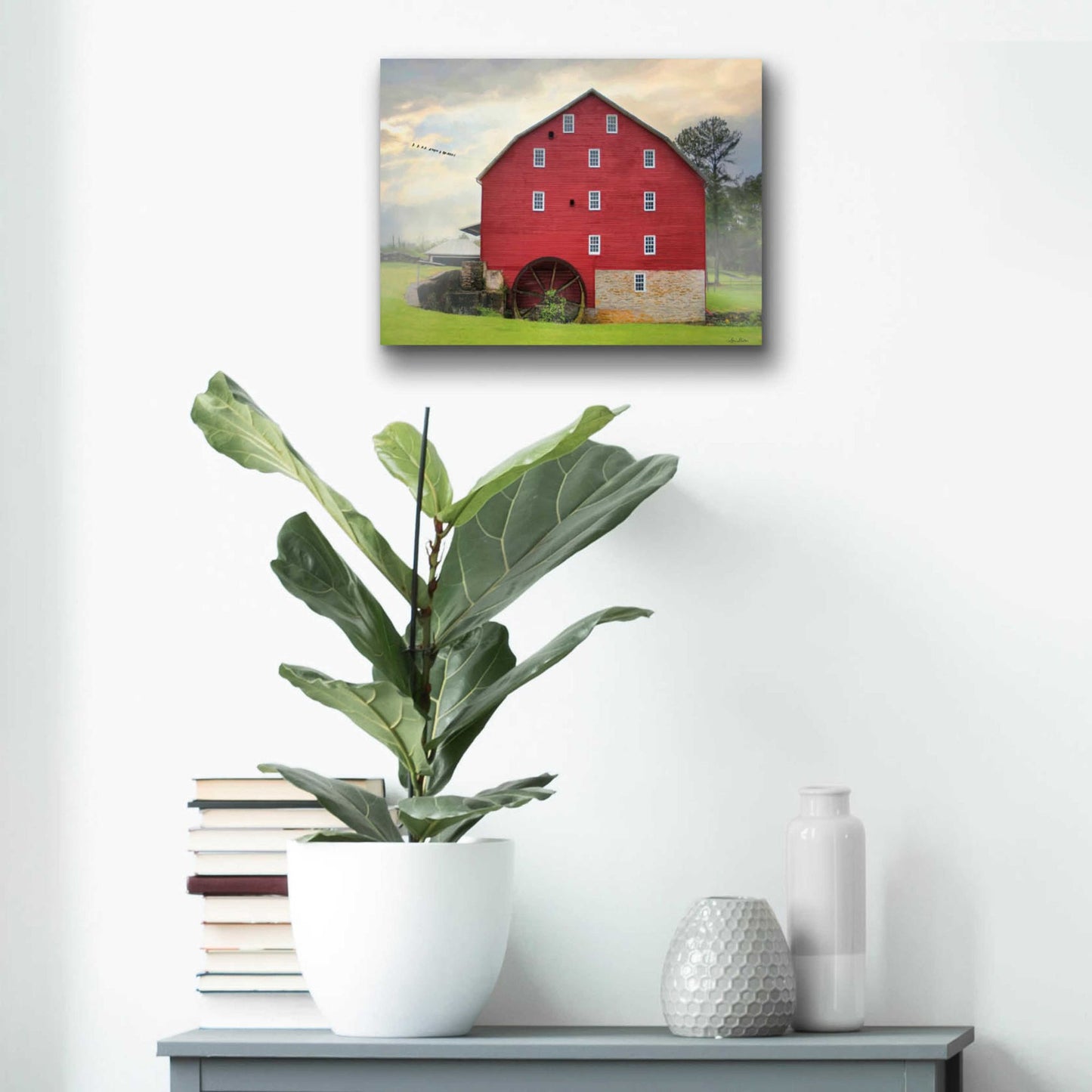 Epic Art 'Willow Grove Mill' by Lori Deiter, Acrylic Glass Wall Art,16x12