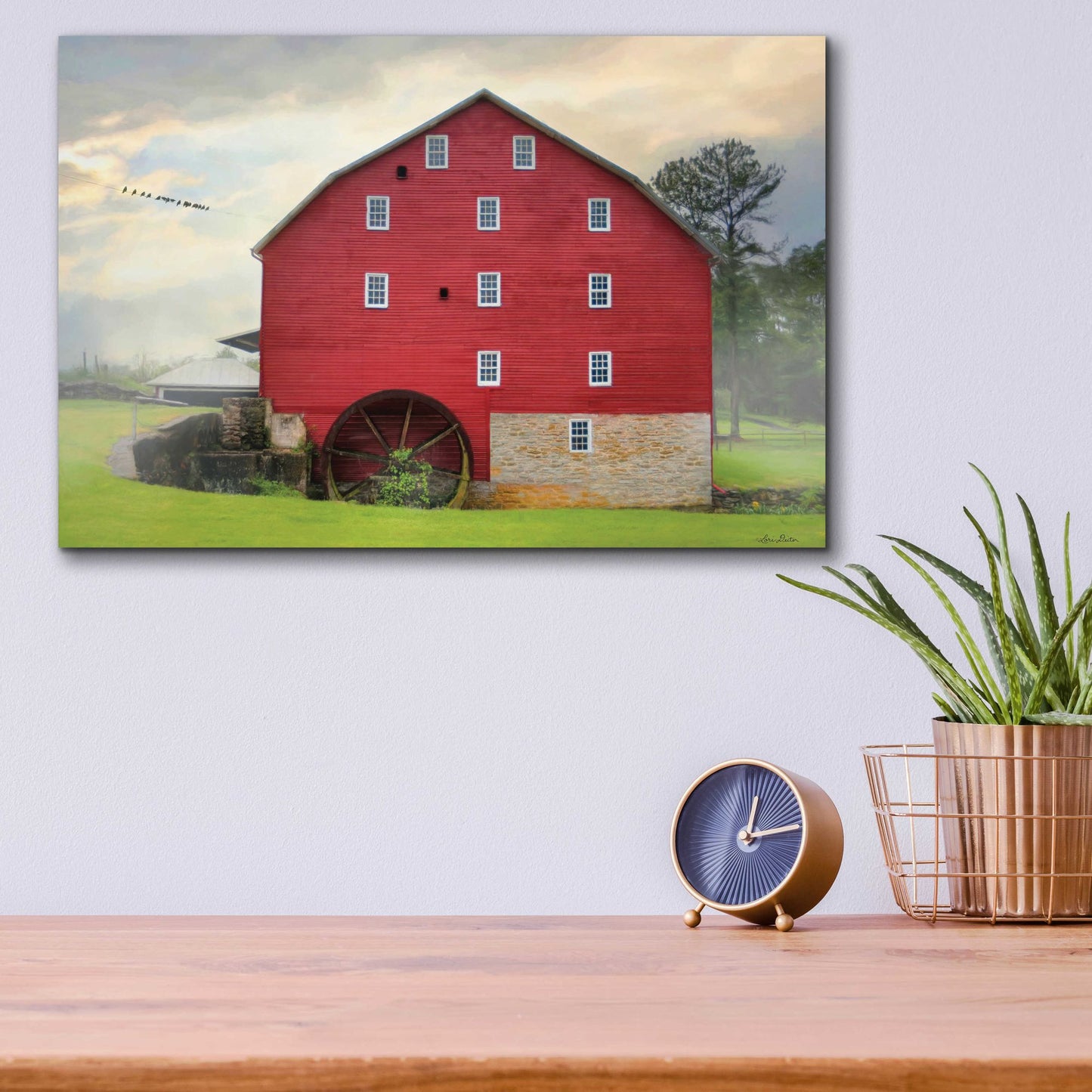 Epic Art 'Willow Grove Mill' by Lori Deiter, Acrylic Glass Wall Art,16x12