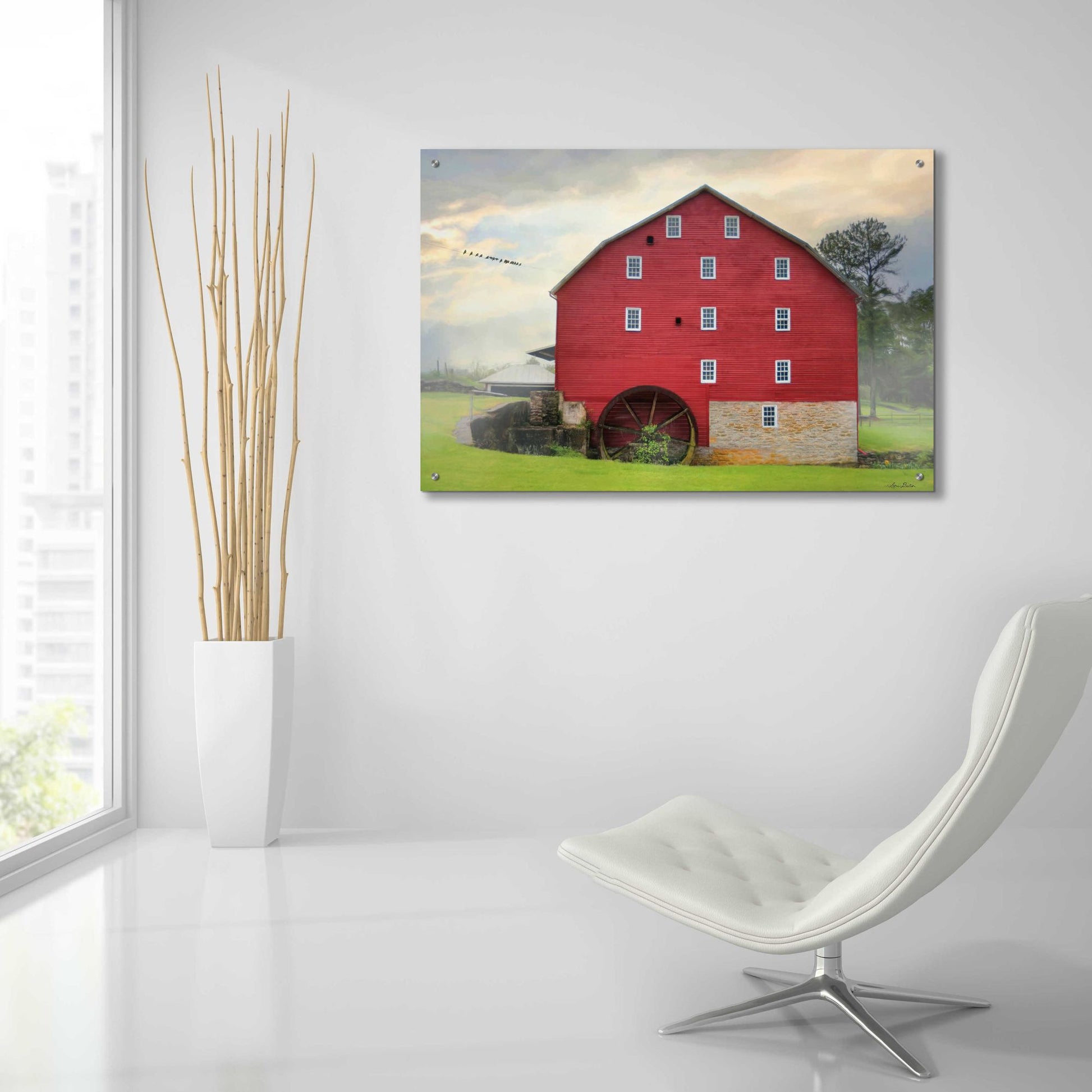 Epic Art 'Willow Grove Mill' by Lori Deiter, Acrylic Glass Wall Art,36x24