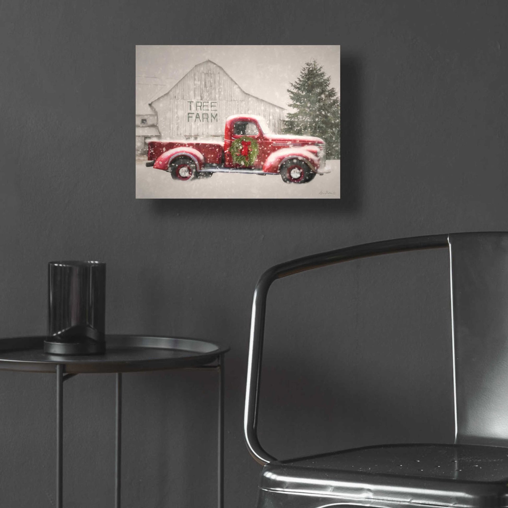 Epic Art 'Tree Farm With Truck' by Lori Deiter, Acrylic Glass Wall Art,16x12