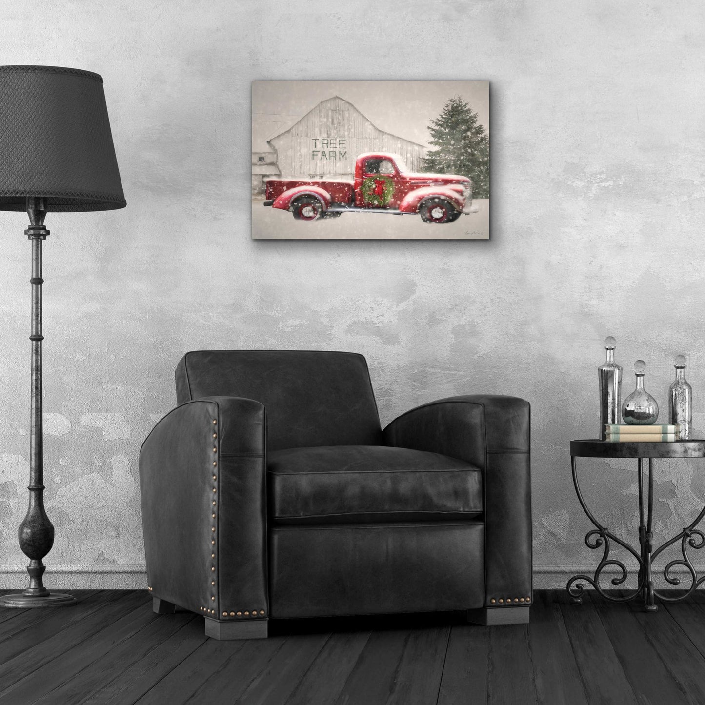 Epic Art 'Tree Farm With Truck' by Lori Deiter, Acrylic Glass Wall Art,24x16