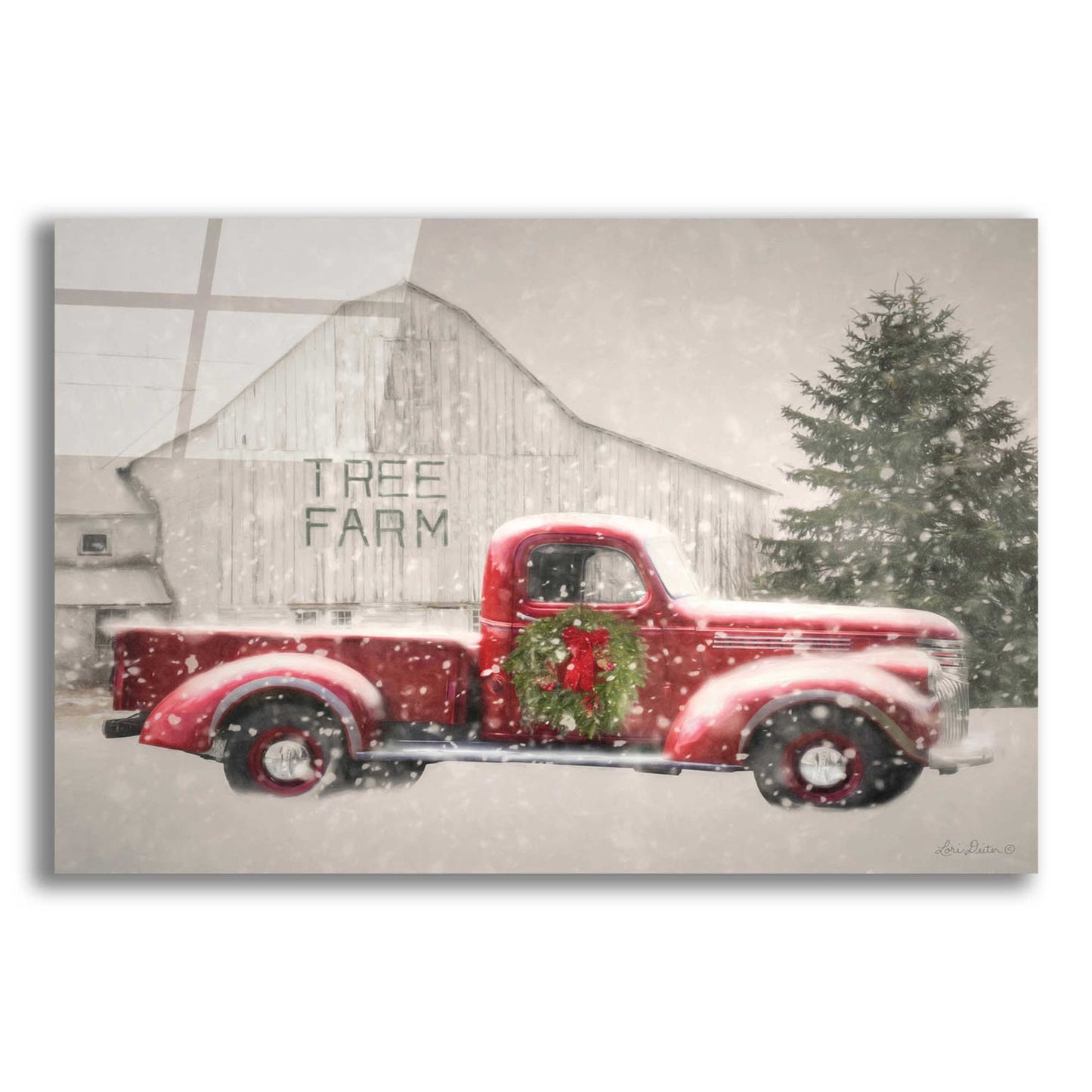 Epic Art 'Tree Farm With Truck' by Lori Deiter, Acrylic Glass Wall Art,24x16