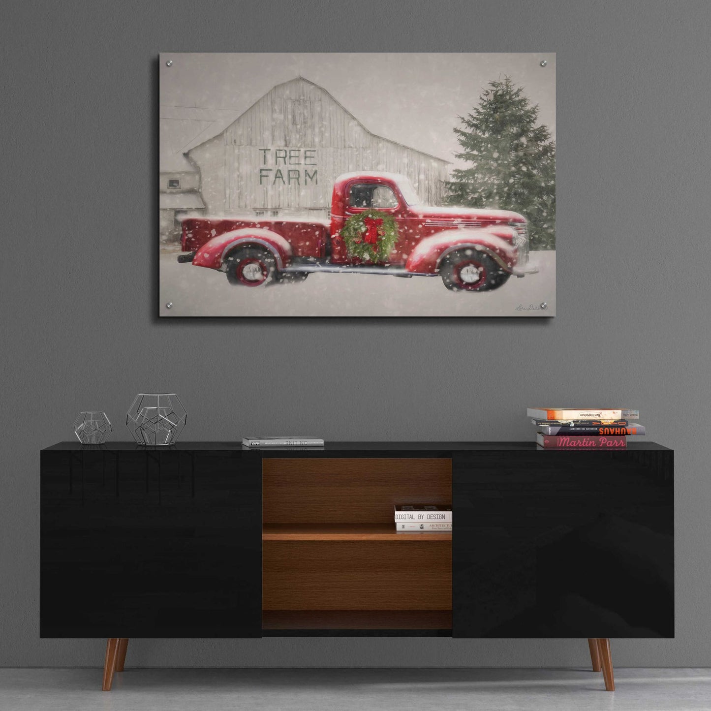 Epic Art 'Tree Farm With Truck' by Lori Deiter, Acrylic Glass Wall Art,36x24