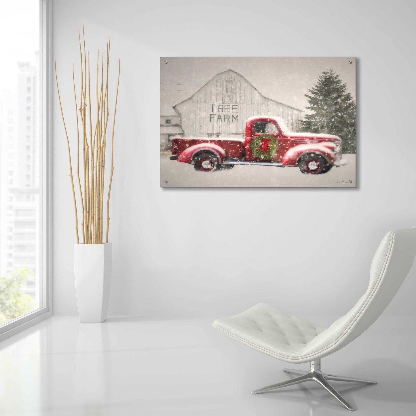 Epic Art 'Tree Farm With Truck' by Lori Deiter, Acrylic Glass Wall Art,36x24