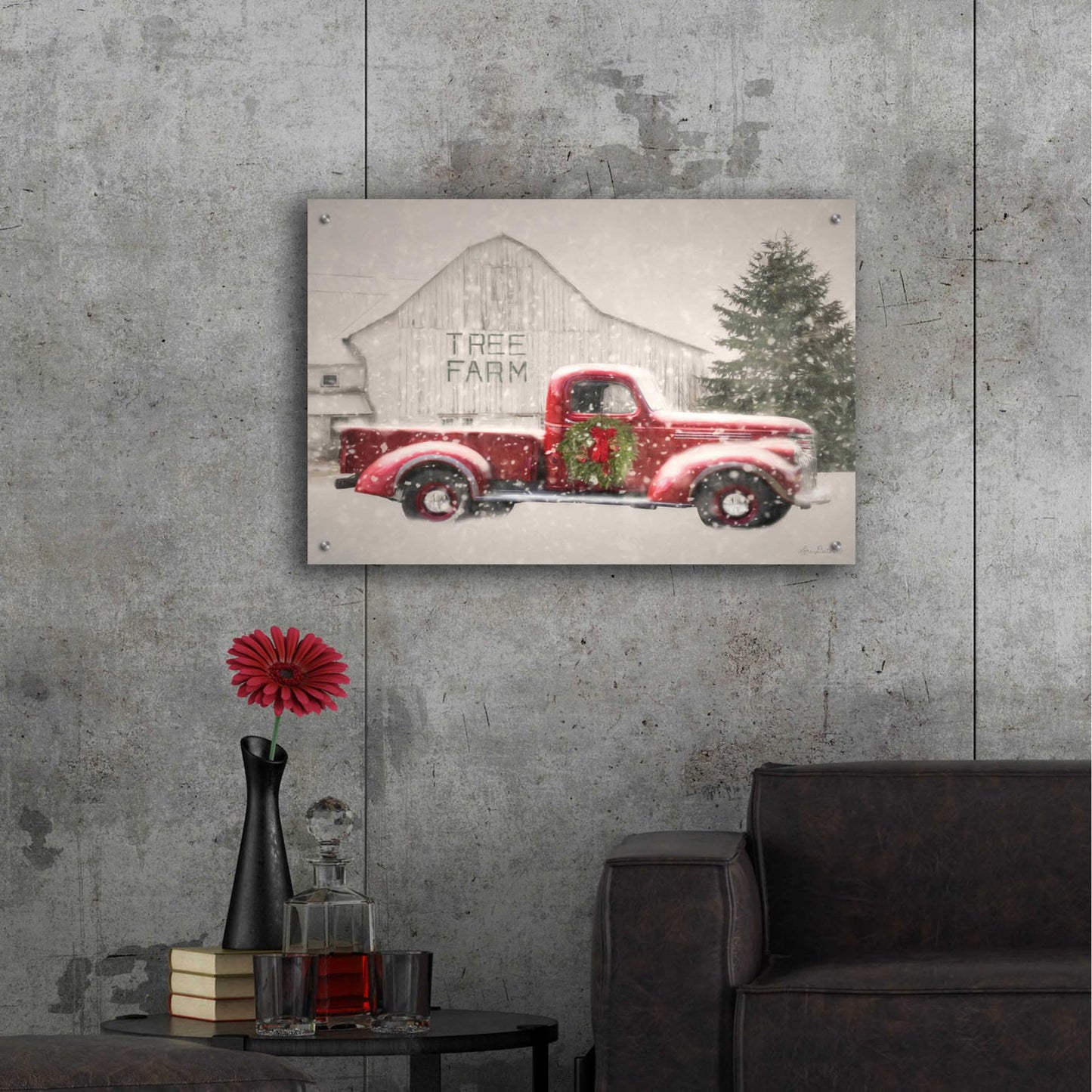 Epic Art 'Tree Farm With Truck' by Lori Deiter, Acrylic Glass Wall Art,36x24