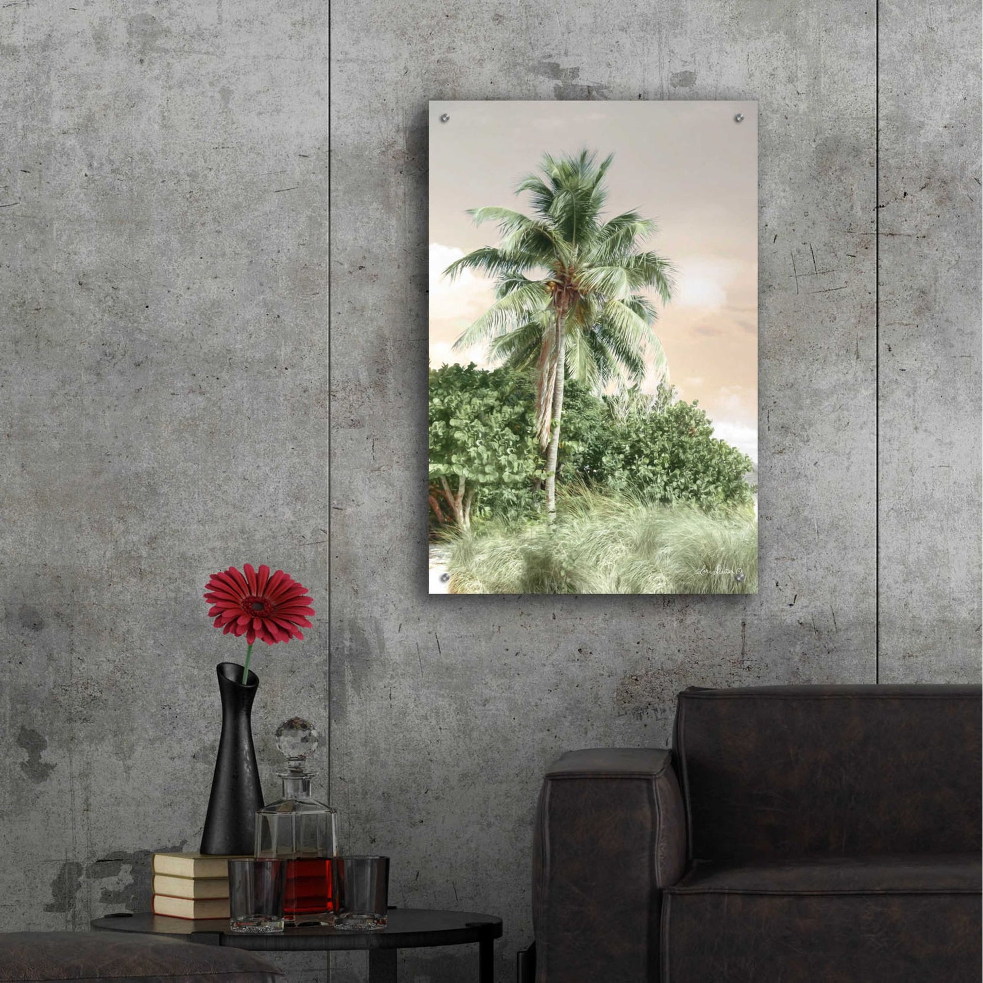 Epic Art 'Sanibel Island Palm' by Lori Deiter, Acrylic Glass Wall Art,24x36