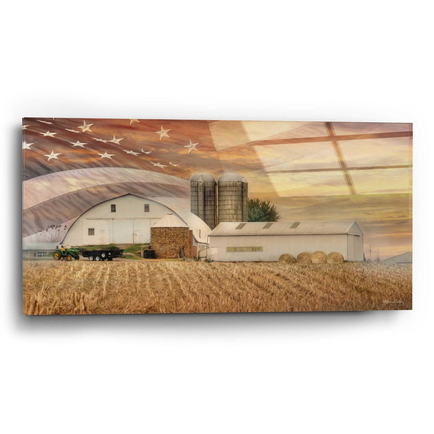 Epic Art 'American Farmland' by Lori Deiter, Acrylic Glass Wall Art,24x12