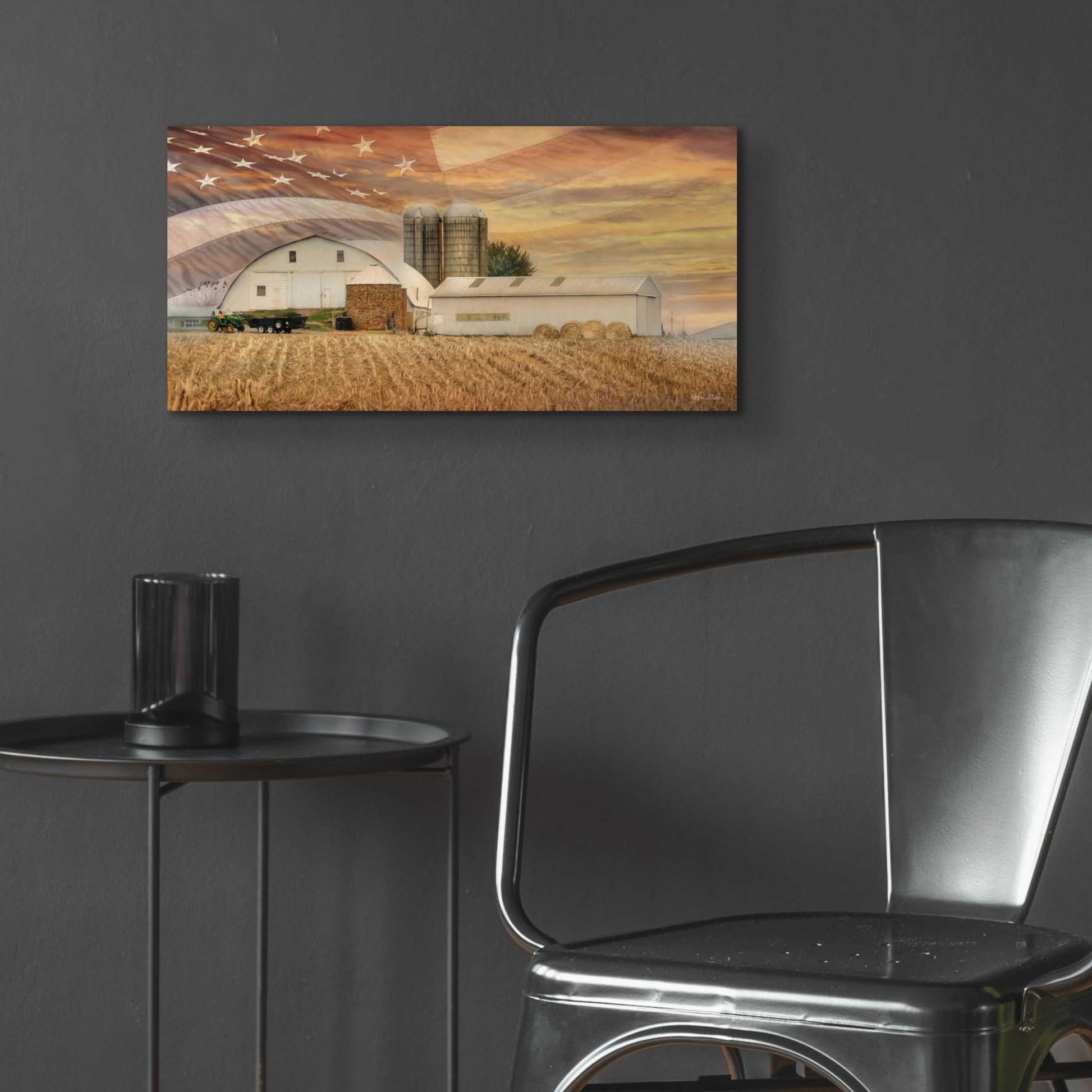 Epic Art 'American Farmland' by Lori Deiter, Acrylic Glass Wall Art,24x12