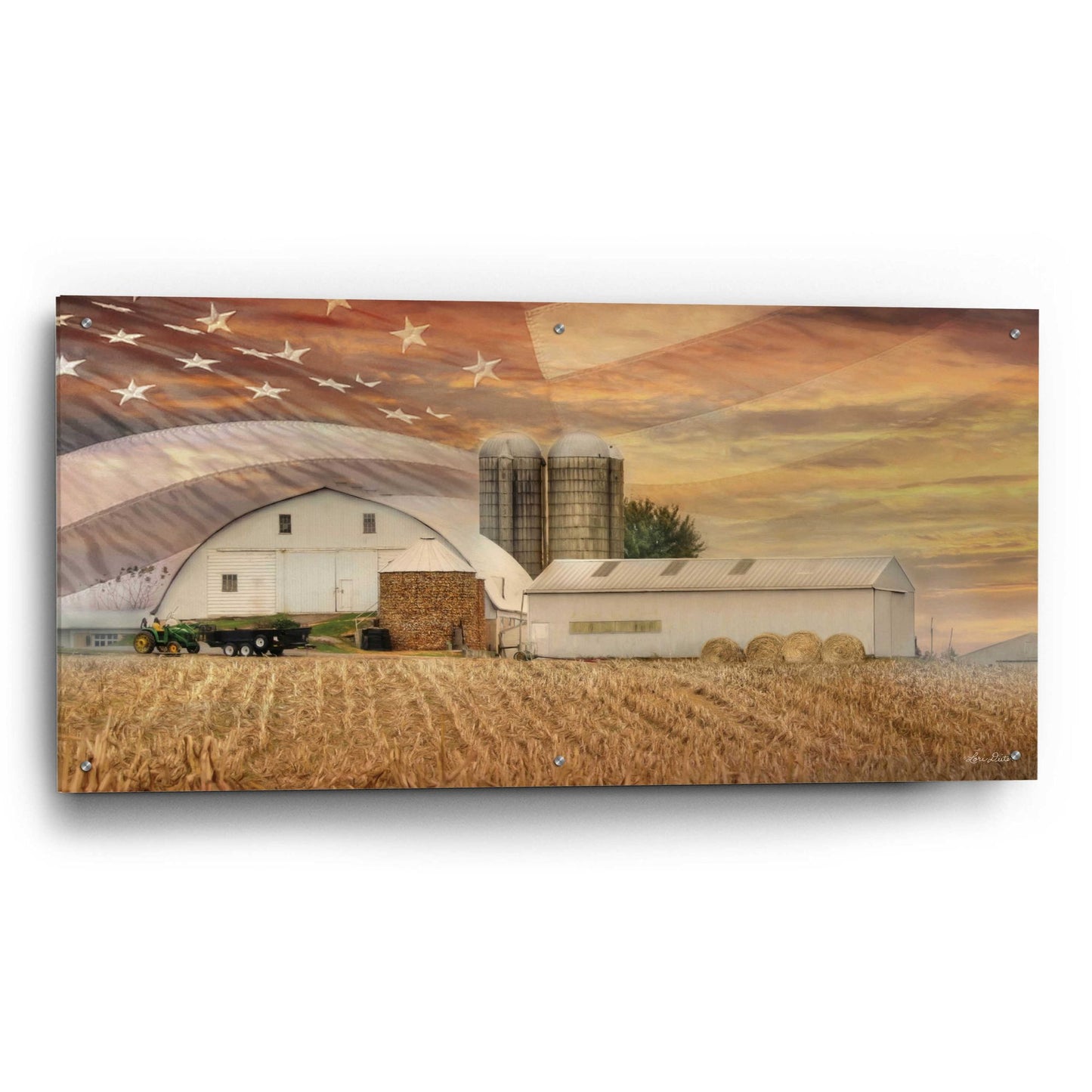 Epic Art 'American Farmland' by Lori Deiter, Acrylic Glass Wall Art,48x24