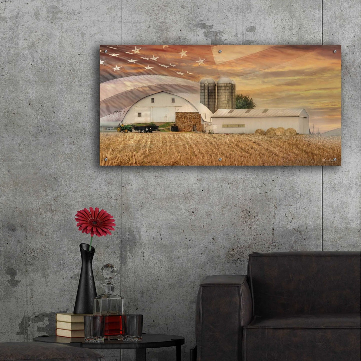 Epic Art 'American Farmland' by Lori Deiter, Acrylic Glass Wall Art,48x24