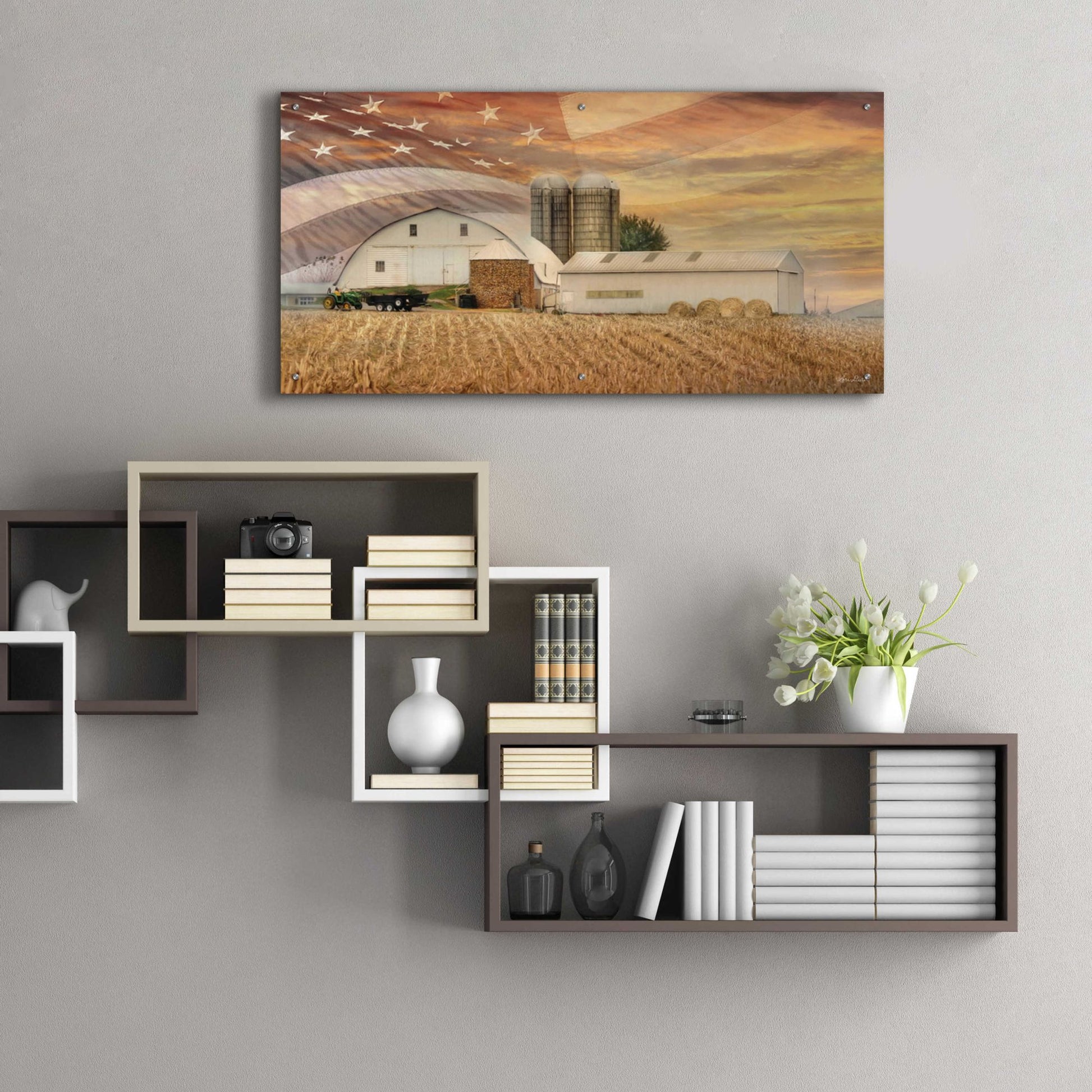 Epic Art 'American Farmland' by Lori Deiter, Acrylic Glass Wall Art,48x24