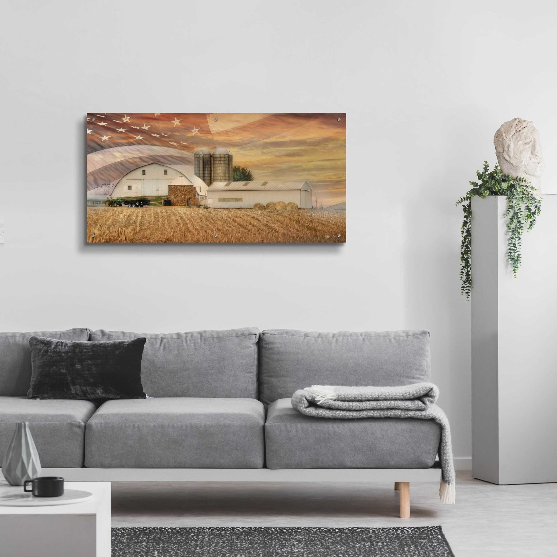 Epic Art 'American Farmland' by Lori Deiter, Acrylic Glass Wall Art,48x24