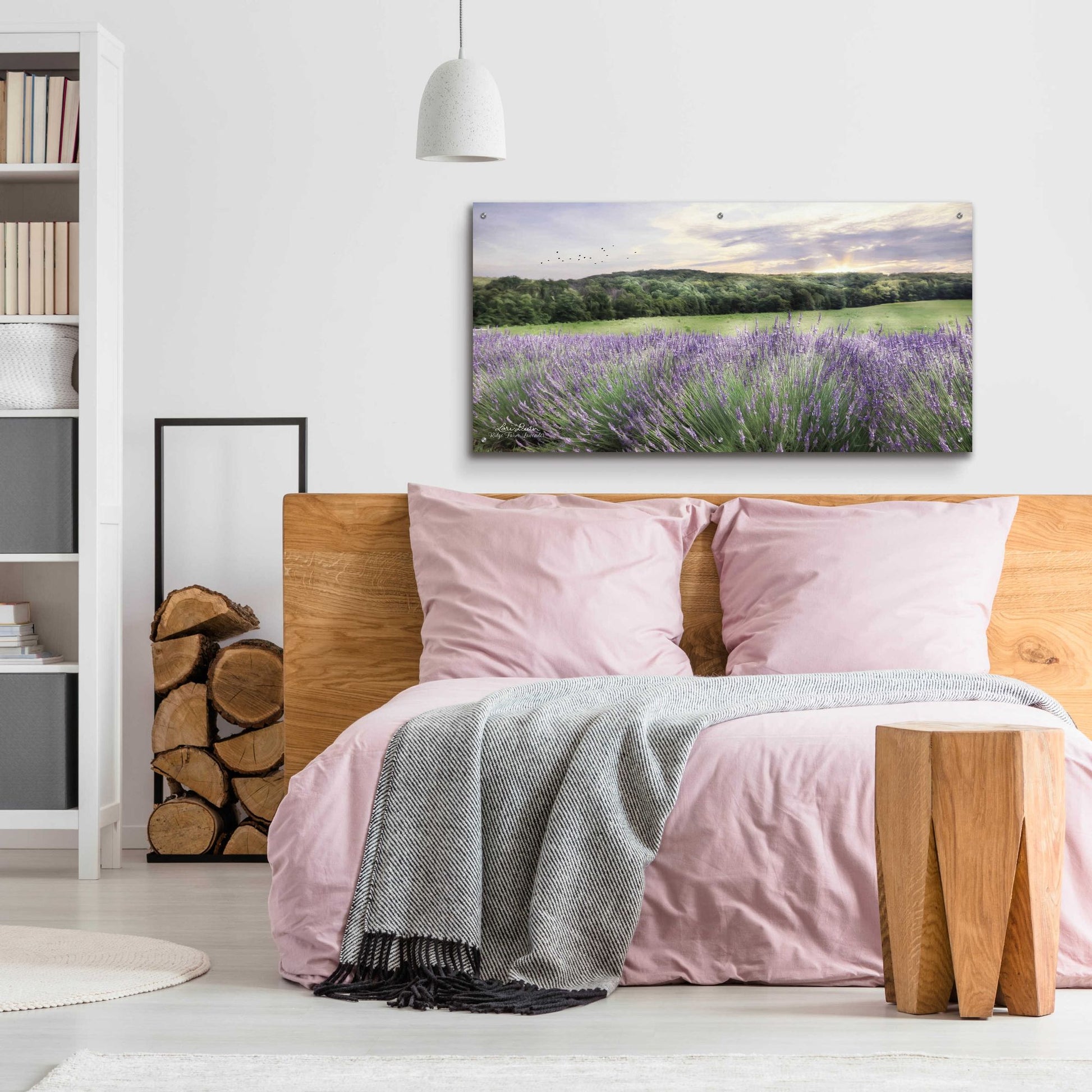 Epic Art 'Lavender Fields' by Lori Deiter, Acrylic Glass Wall Art,48x24