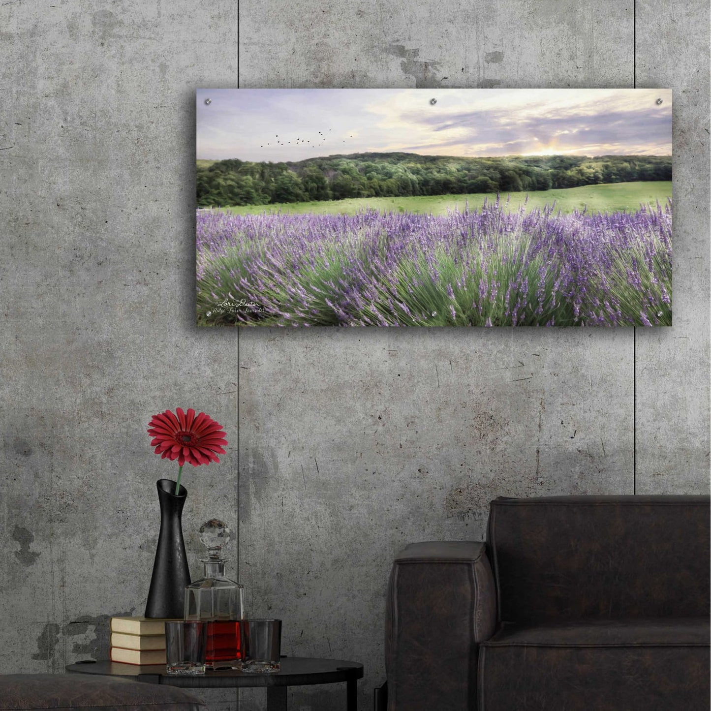 Epic Art 'Lavender Fields' by Lori Deiter, Acrylic Glass Wall Art,48x24