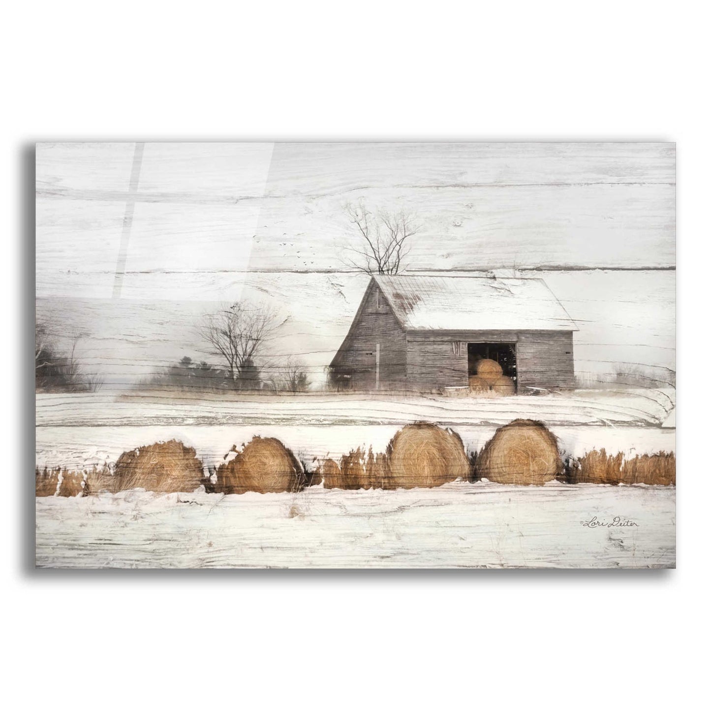 Epic Art 'Vermont Hay' by Lori Deiter, Acrylic Glass Wall Art,24x16