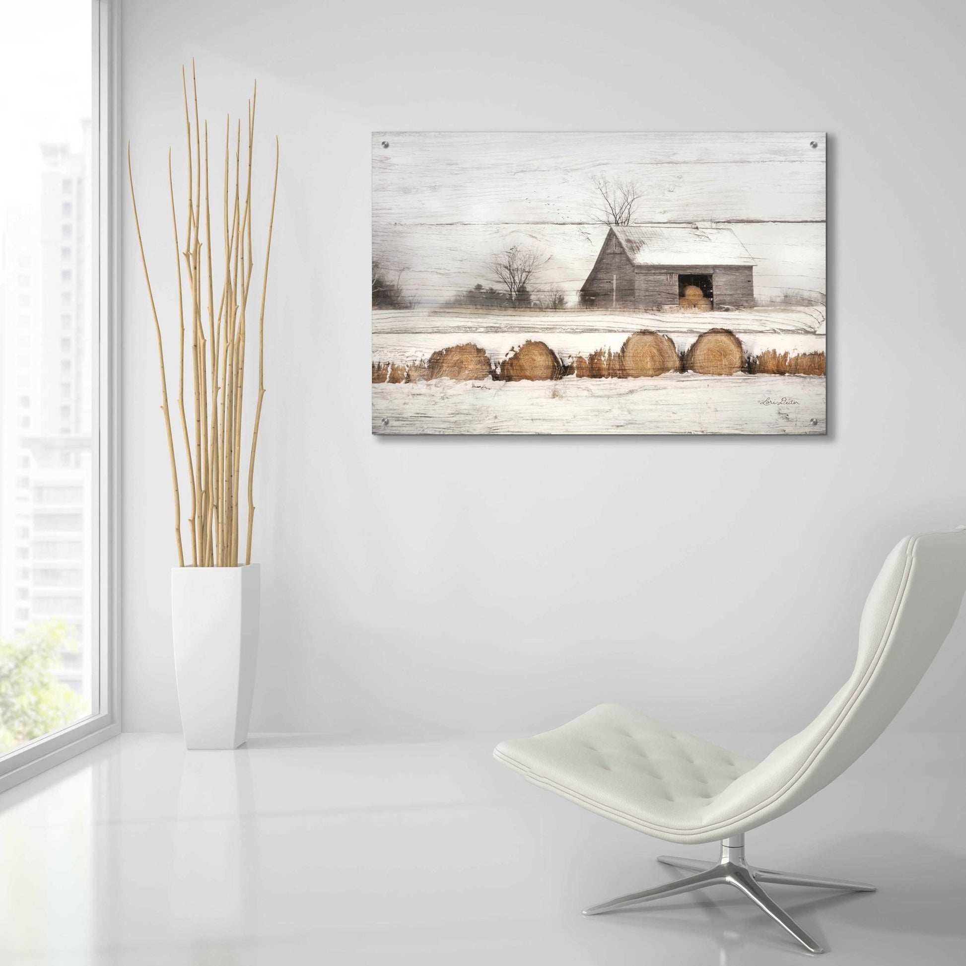 Epic Art 'Vermont Hay' by Lori Deiter, Acrylic Glass Wall Art,36x24