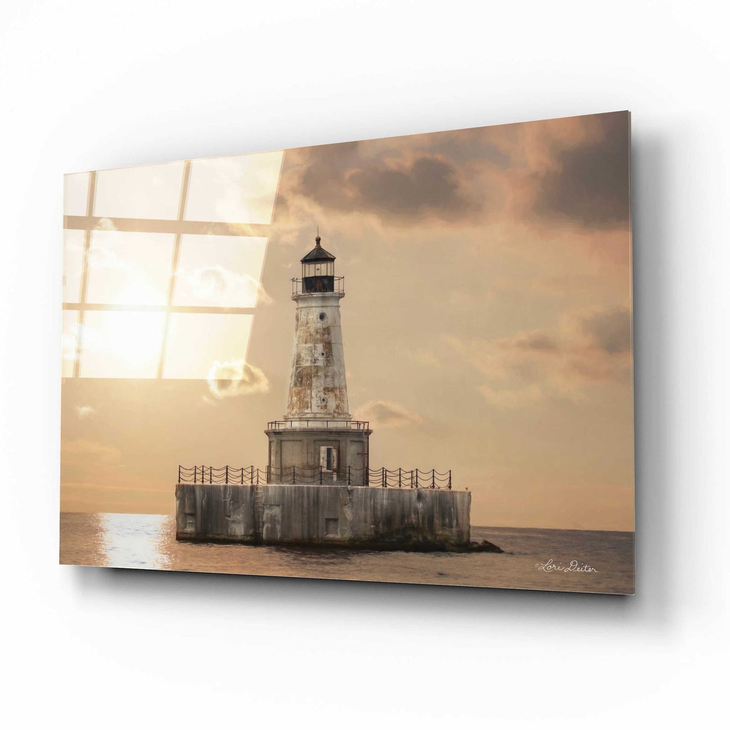 Epic Art 'Charity Shoal Lighthouse' by Lori Deiter, Acrylic Glass Wall Art,16x12