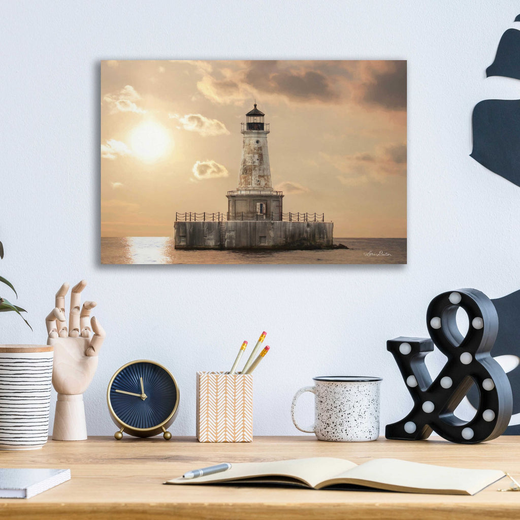 Epic Art 'Charity Shoal Lighthouse' by Lori Deiter, Acrylic Glass Wall Art,16x12