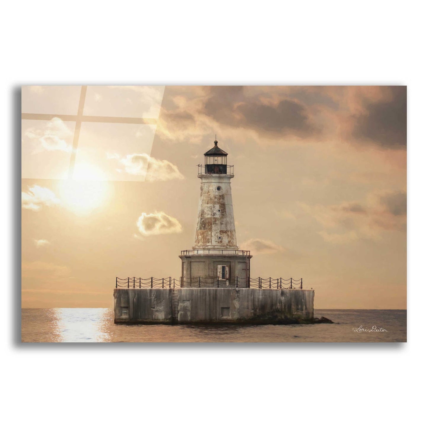 Epic Art 'Charity Shoal Lighthouse' by Lori Deiter, Acrylic Glass Wall Art,24x16