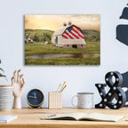 Epic Art 'Flag Barn' by Lori Deiter, Acrylic Glass Wall Art,16x12