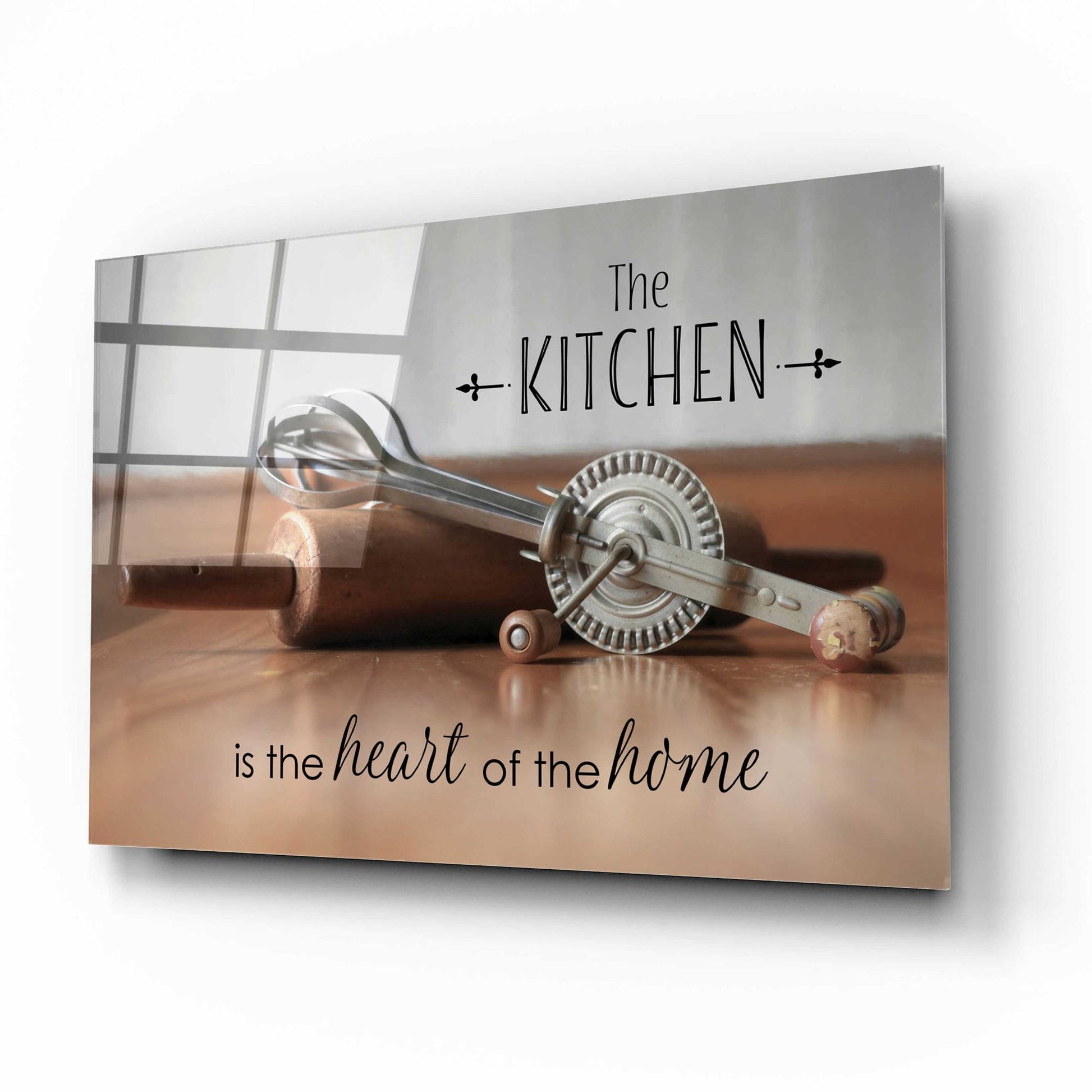 Epic Art 'The Kitchen is the Heart of the Home' by Lori Deiter, Acrylic Glass Wall Art,16x12