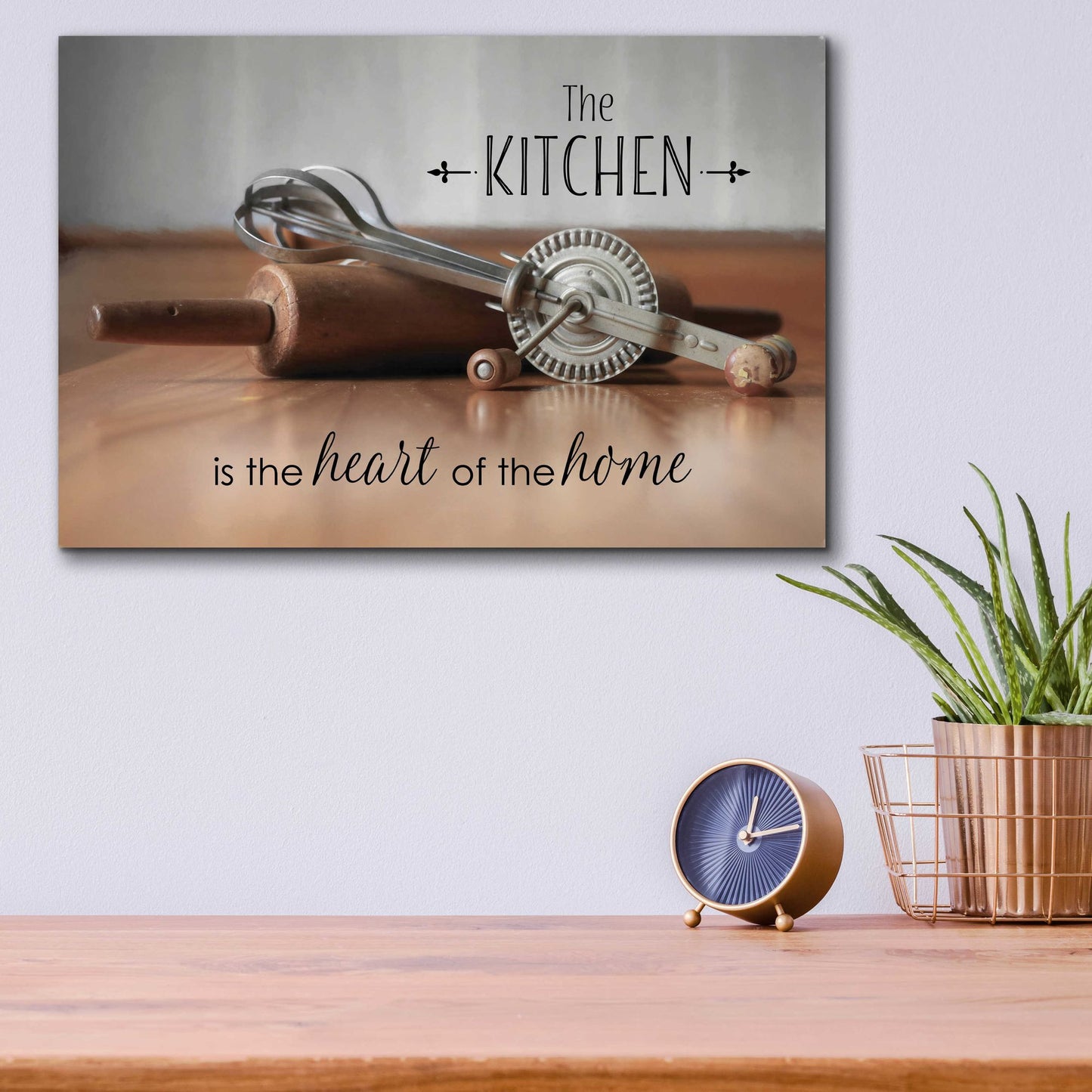 Epic Art 'The Kitchen is the Heart of the Home' by Lori Deiter, Acrylic Glass Wall Art,16x12