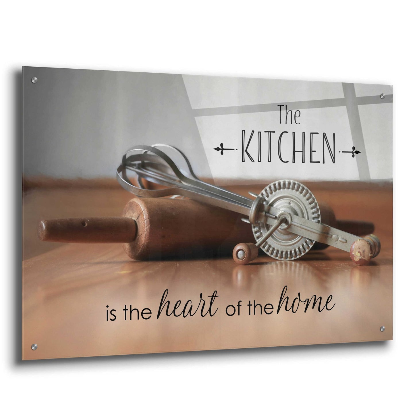 Epic Art 'The Kitchen is the Heart of the Home' by Lori Deiter, Acrylic Glass Wall Art,36x24