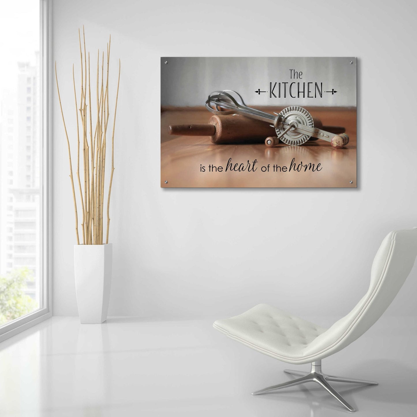 Epic Art 'The Kitchen is the Heart of the Home' by Lori Deiter, Acrylic Glass Wall Art,36x24