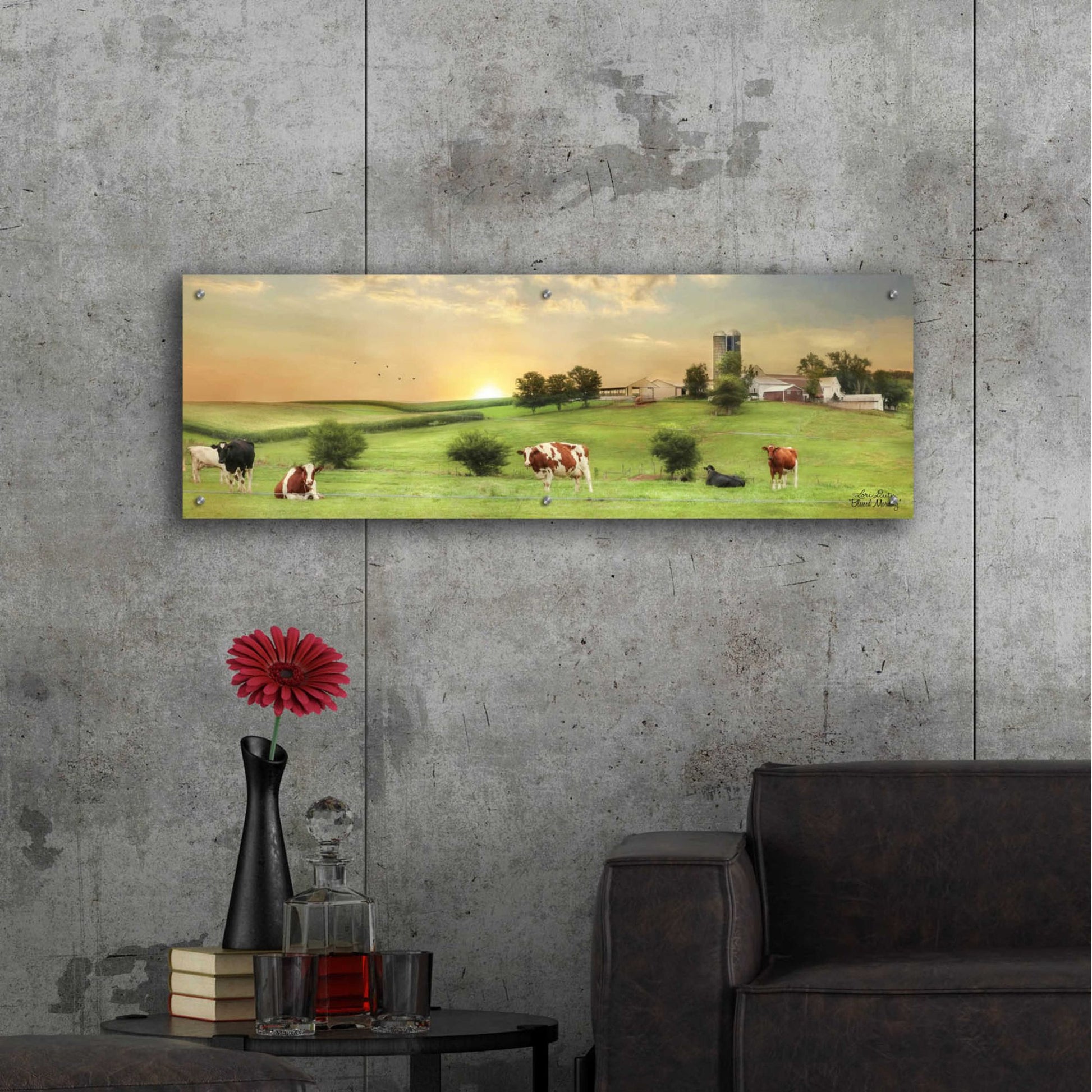 Epic Art 'Blessed Morning' by Lori Deiter, Acrylic Glass Wall Art,48x16