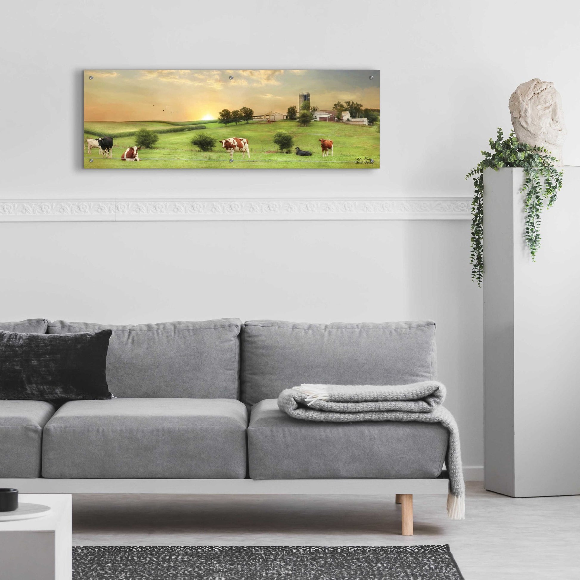 Epic Art 'Blessed Morning' by Lori Deiter, Acrylic Glass Wall Art,48x16