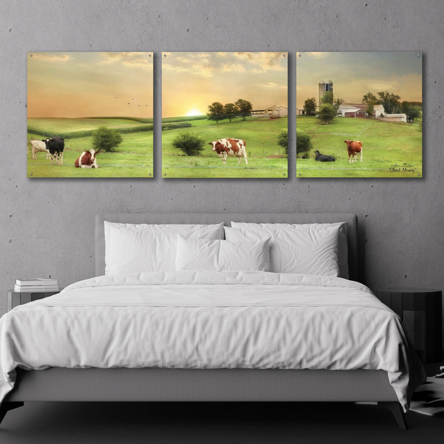 Epic Art 'Blessed Morning' by Lori Deiter, Acrylic Glass Wall Art, 3 Piece Set,108x36