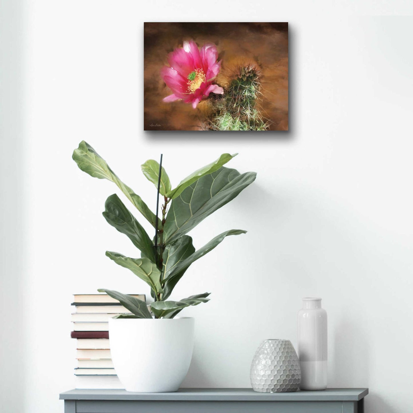 Epic Art 'Vibrant Cactus Flower' by Lori Deiter, Acrylic Glass Wall Art,16x12