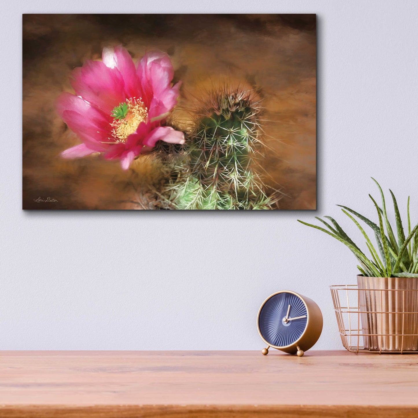 Epic Art 'Vibrant Cactus Flower' by Lori Deiter, Acrylic Glass Wall Art,16x12