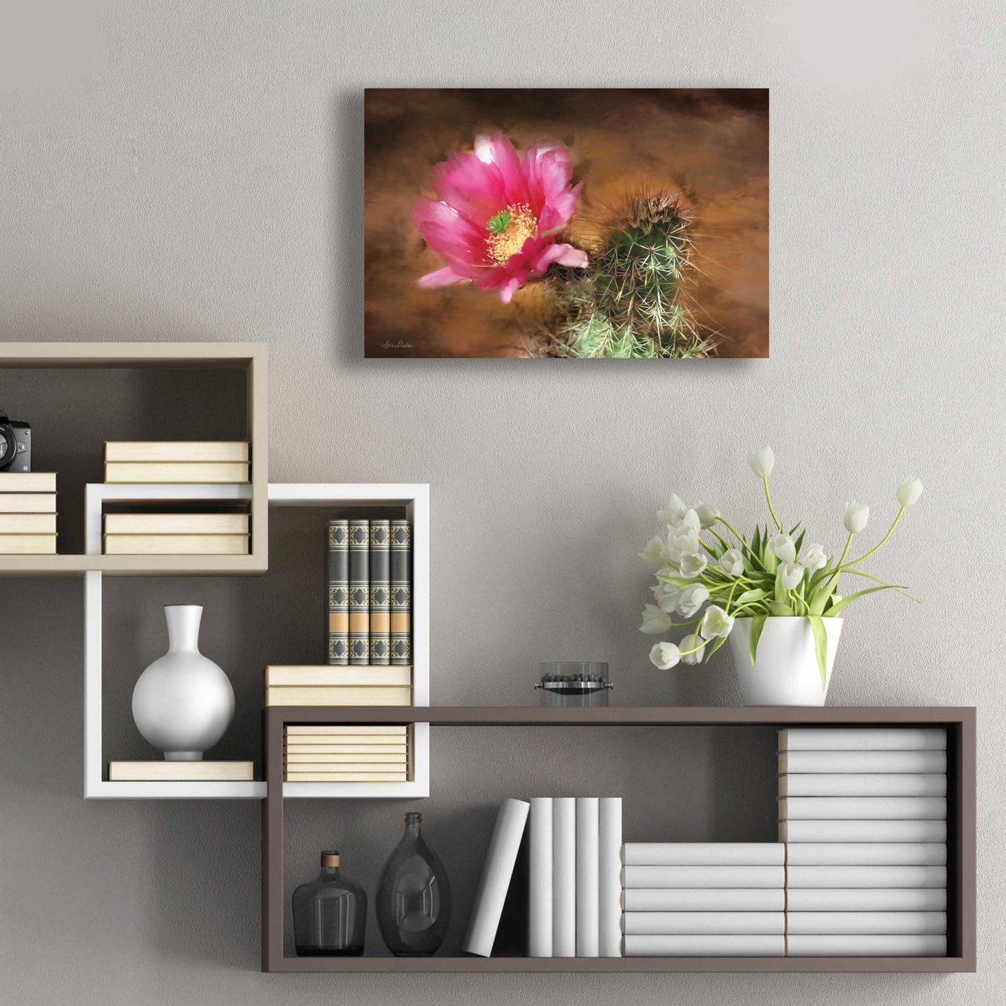 Epic Art 'Vibrant Cactus Flower' by Lori Deiter, Acrylic Glass Wall Art,24x16